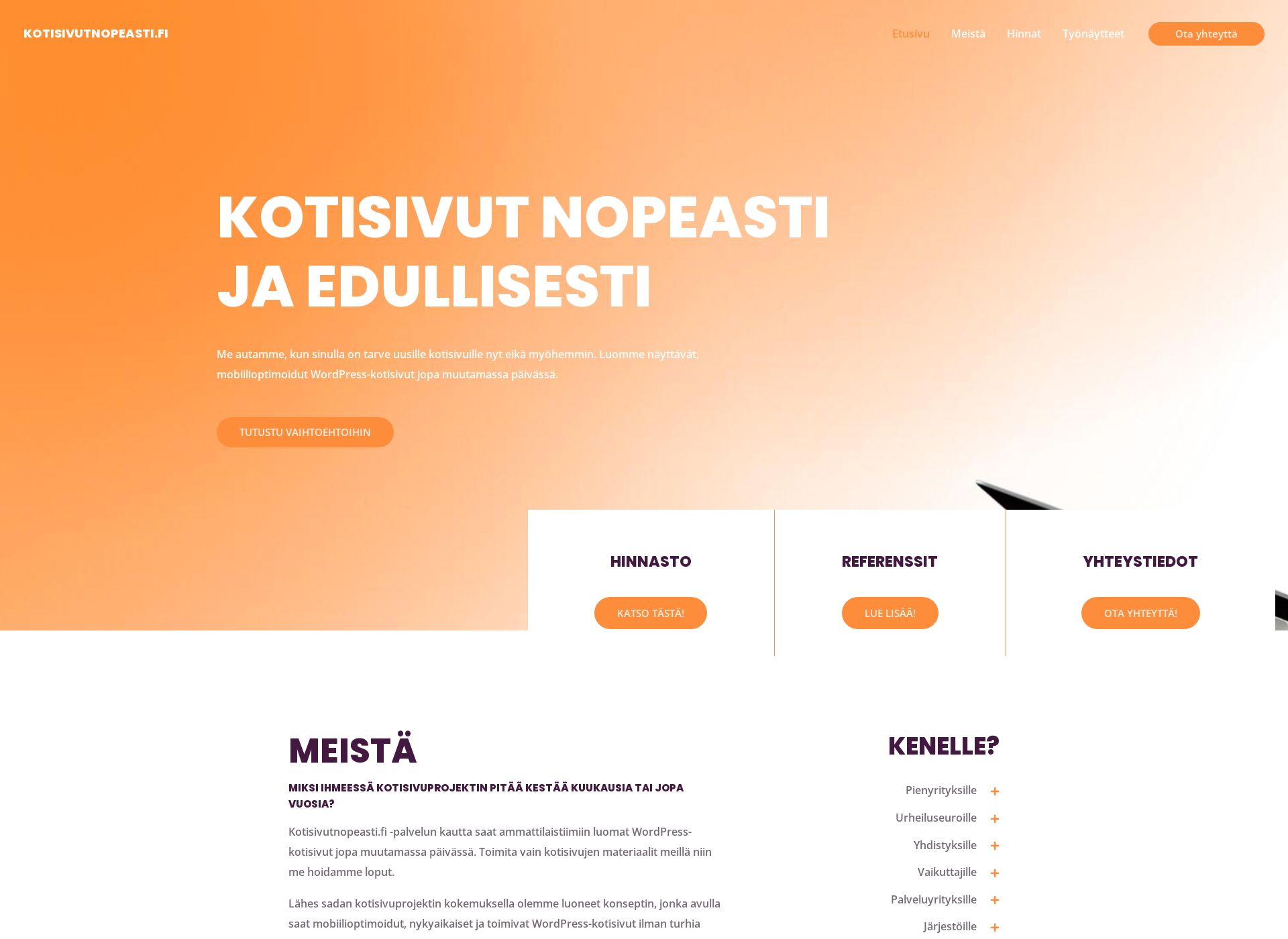 Screenshot for kotisivutnopeasti.fi
