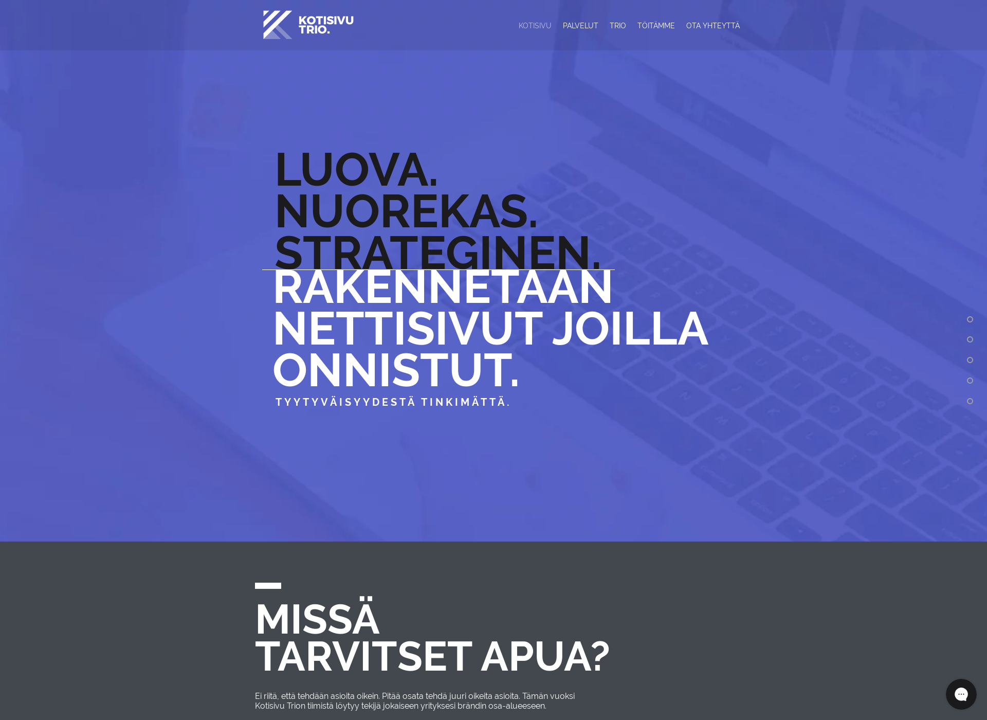 Skärmdump för kotisivutrio.fi