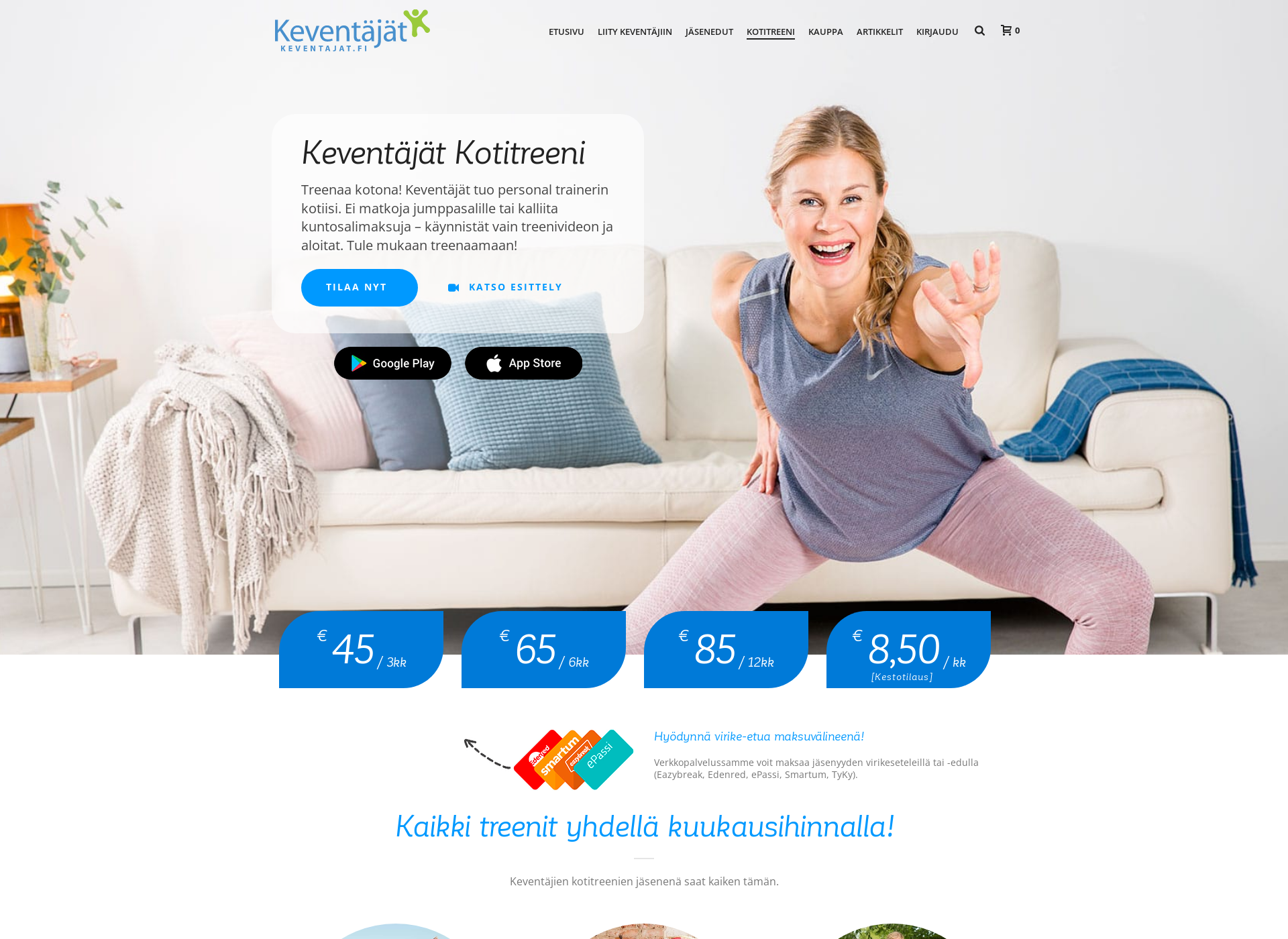 Screenshot for kotitreenit.fi