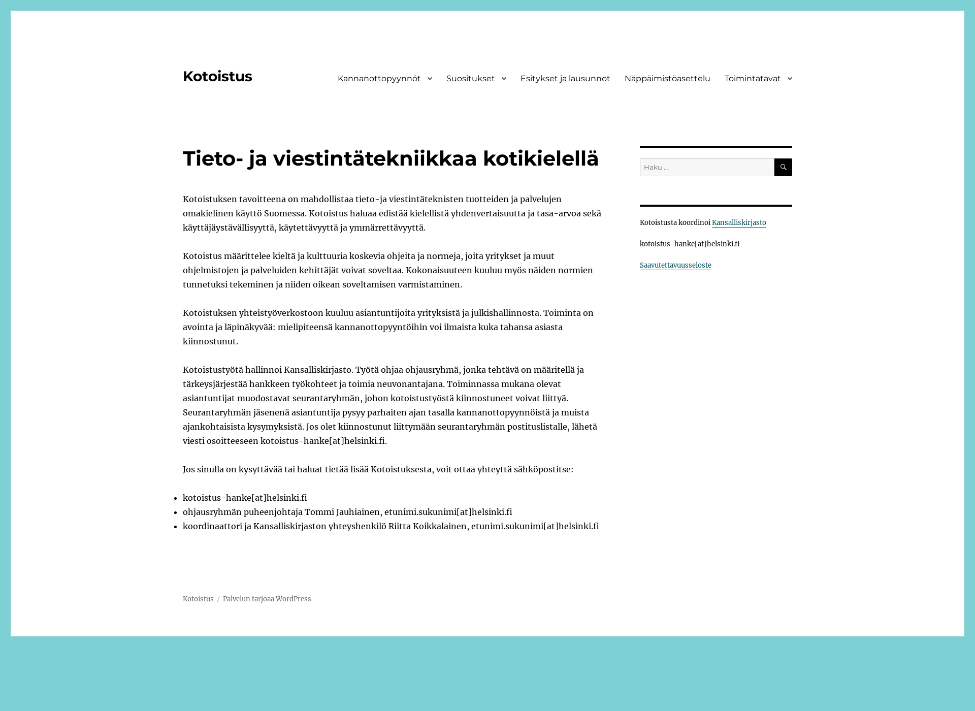 Screenshot for kotoistus.fi