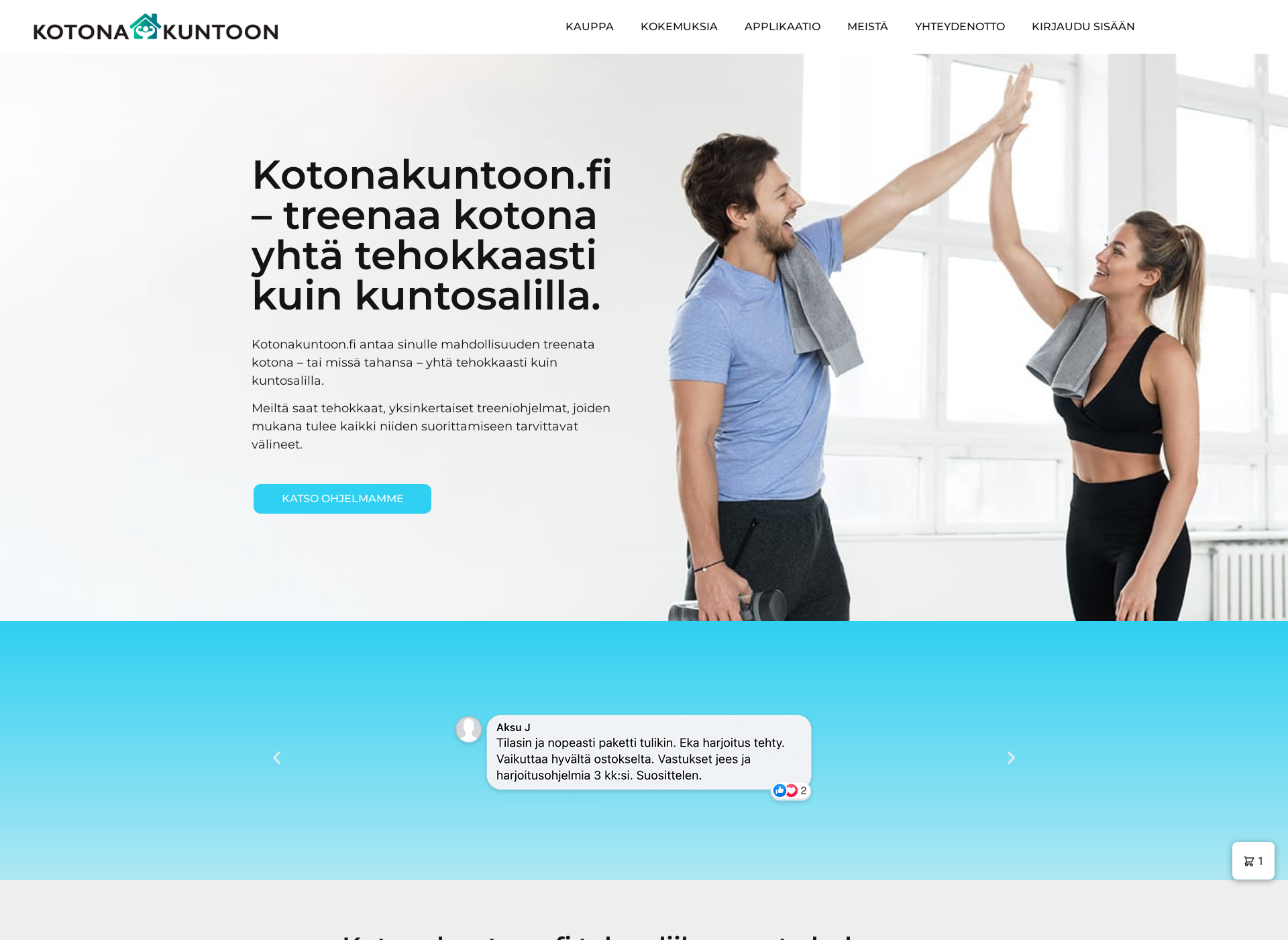 Skärmdump för kotonakuntoon.fi