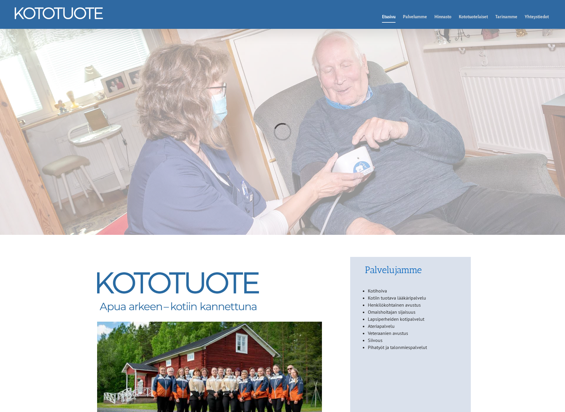 Skärmdump för kototuote.fi