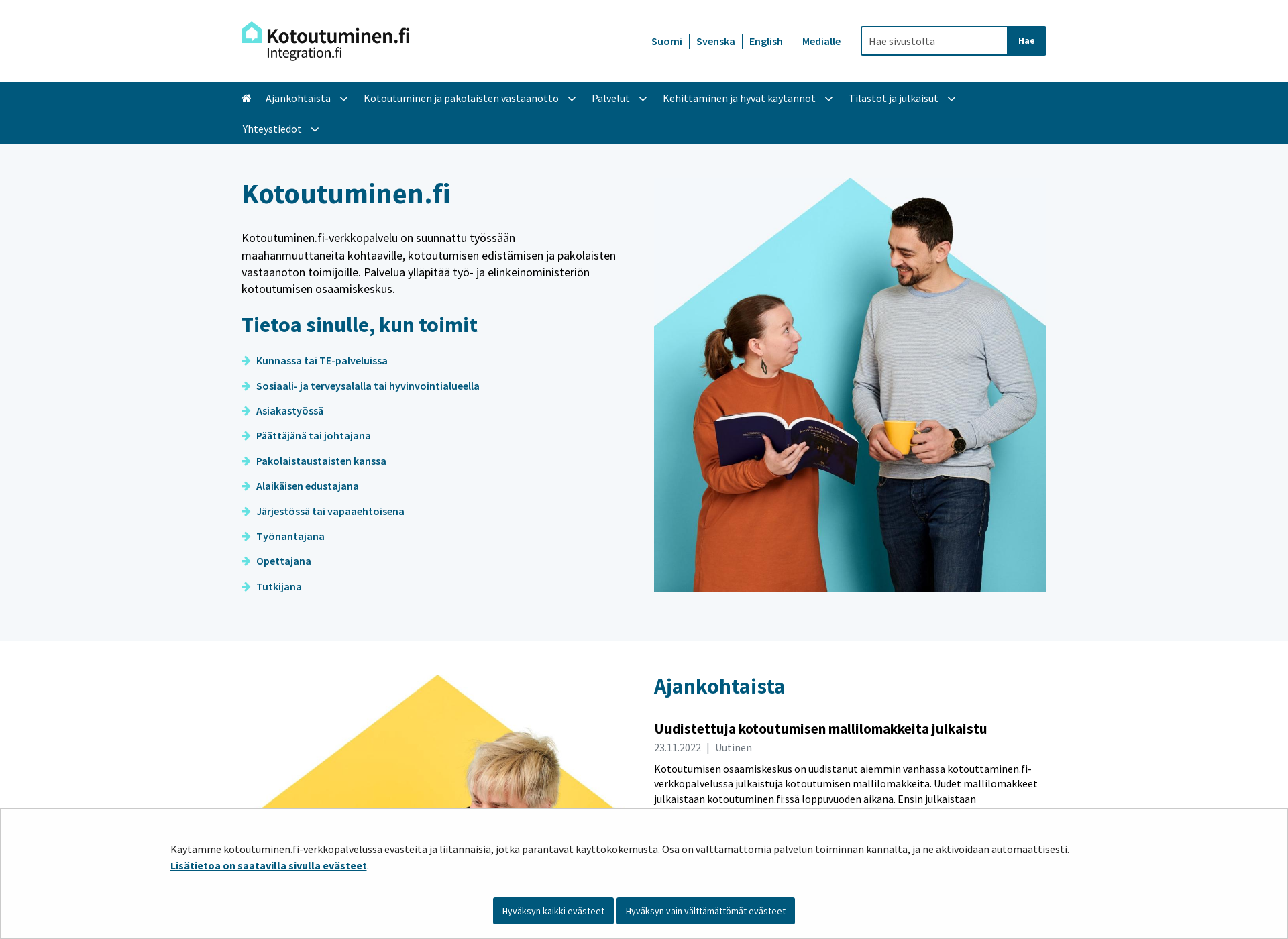 Screenshot for kotouttaminen.fi