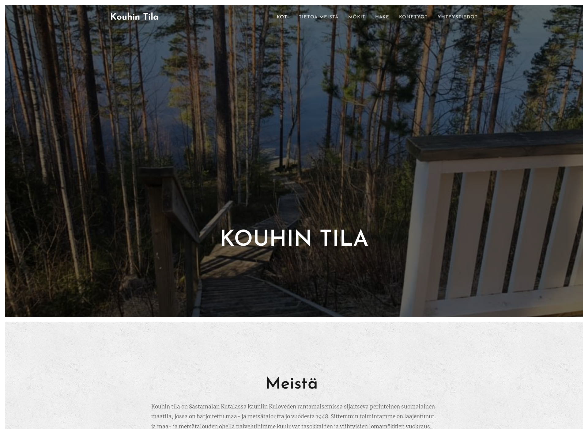 Skärmdump för kouhintila.fi