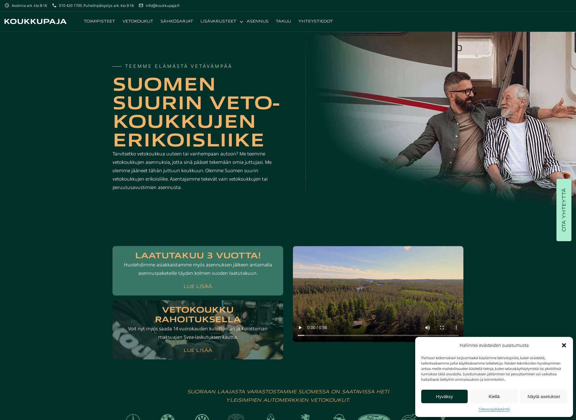 Skärmdump för koukkupaja.fi