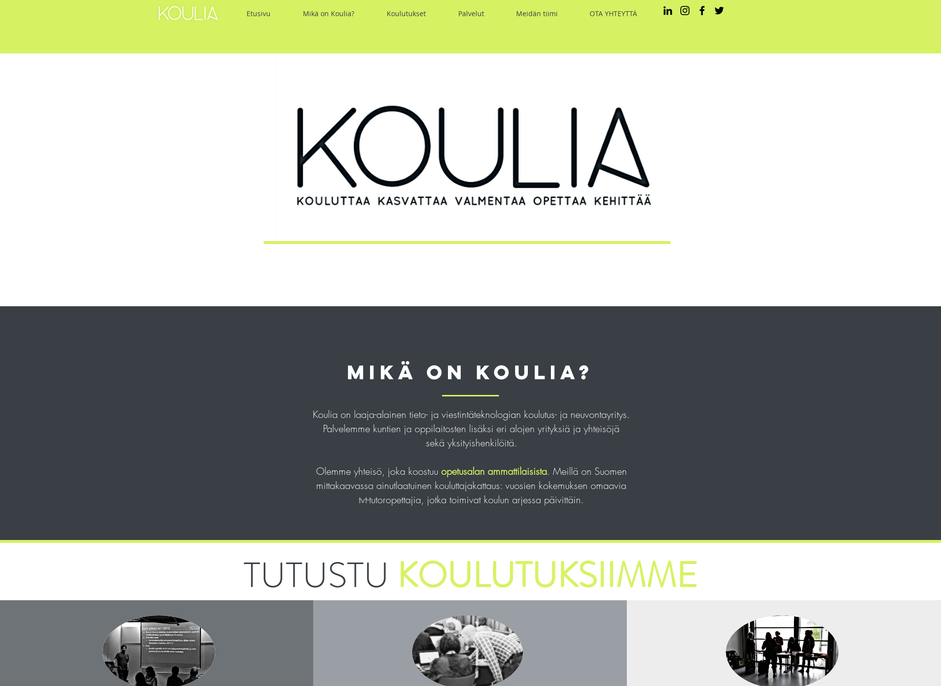 Skärmdump för koulia.fi