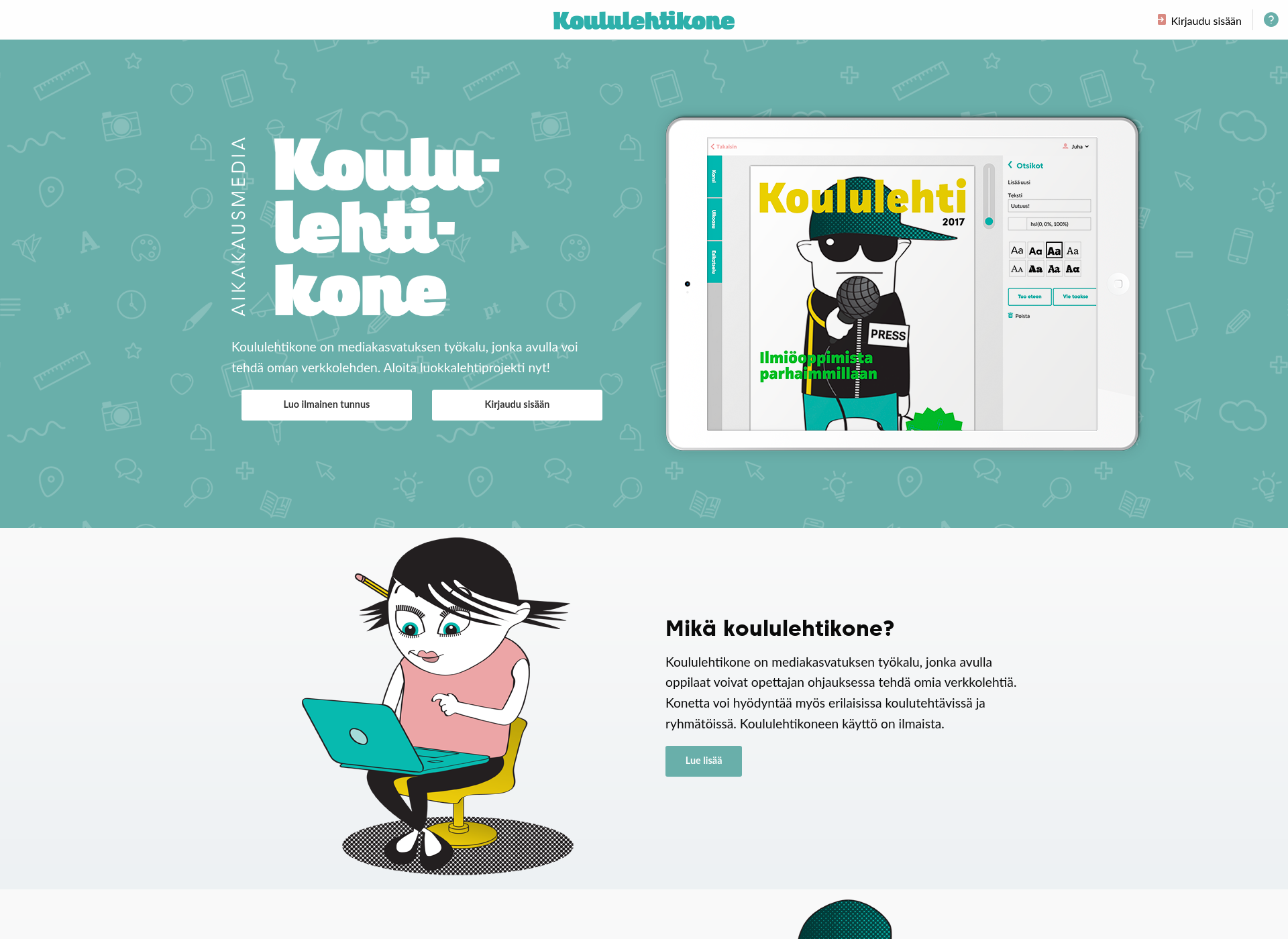 Screenshot for koululehtikone.fi