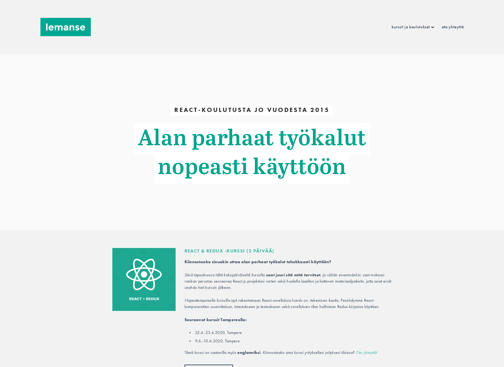 Screenshot for koulutuskone.fi