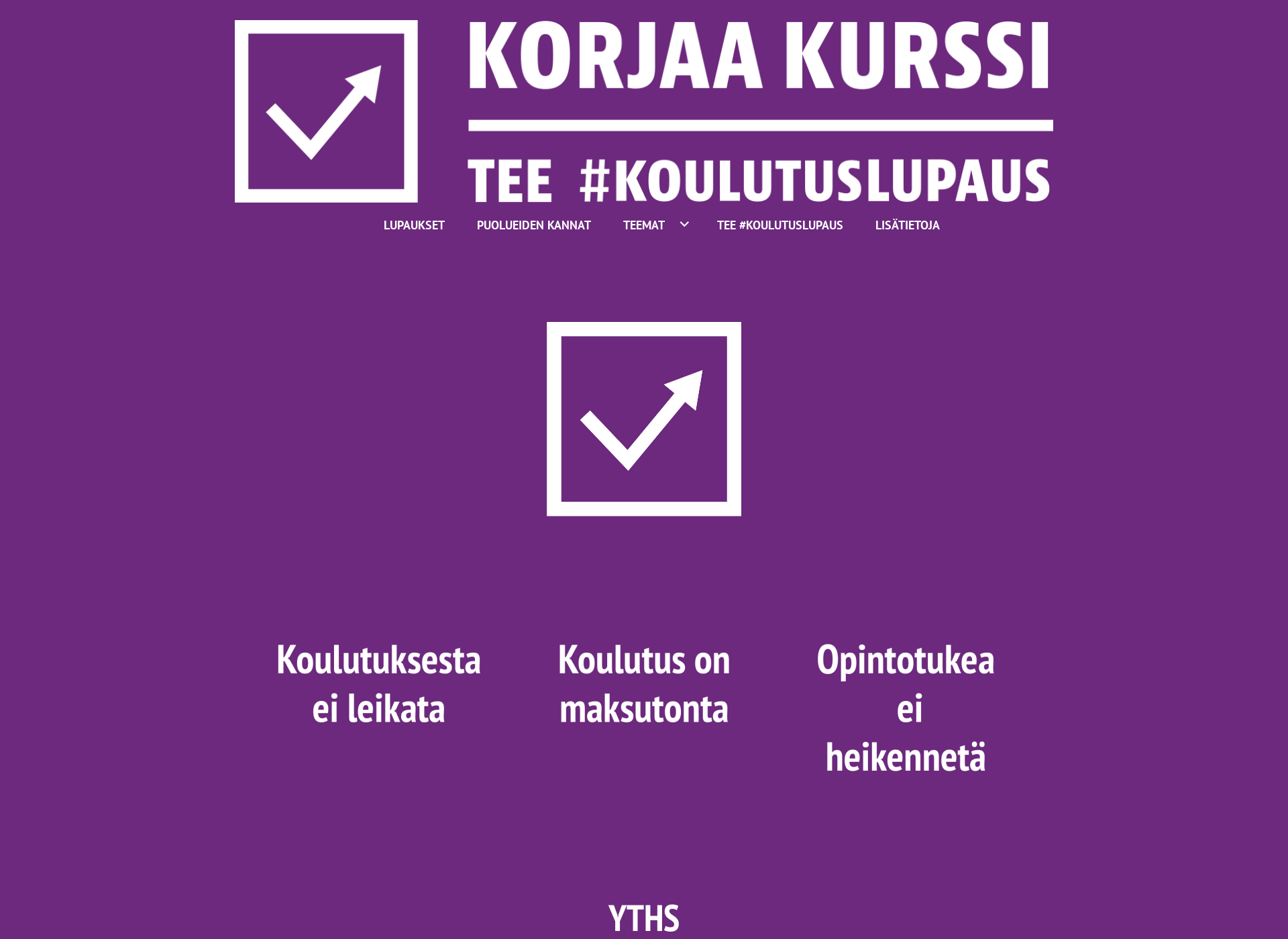 Skärmdump för koulutuslupaus.fi