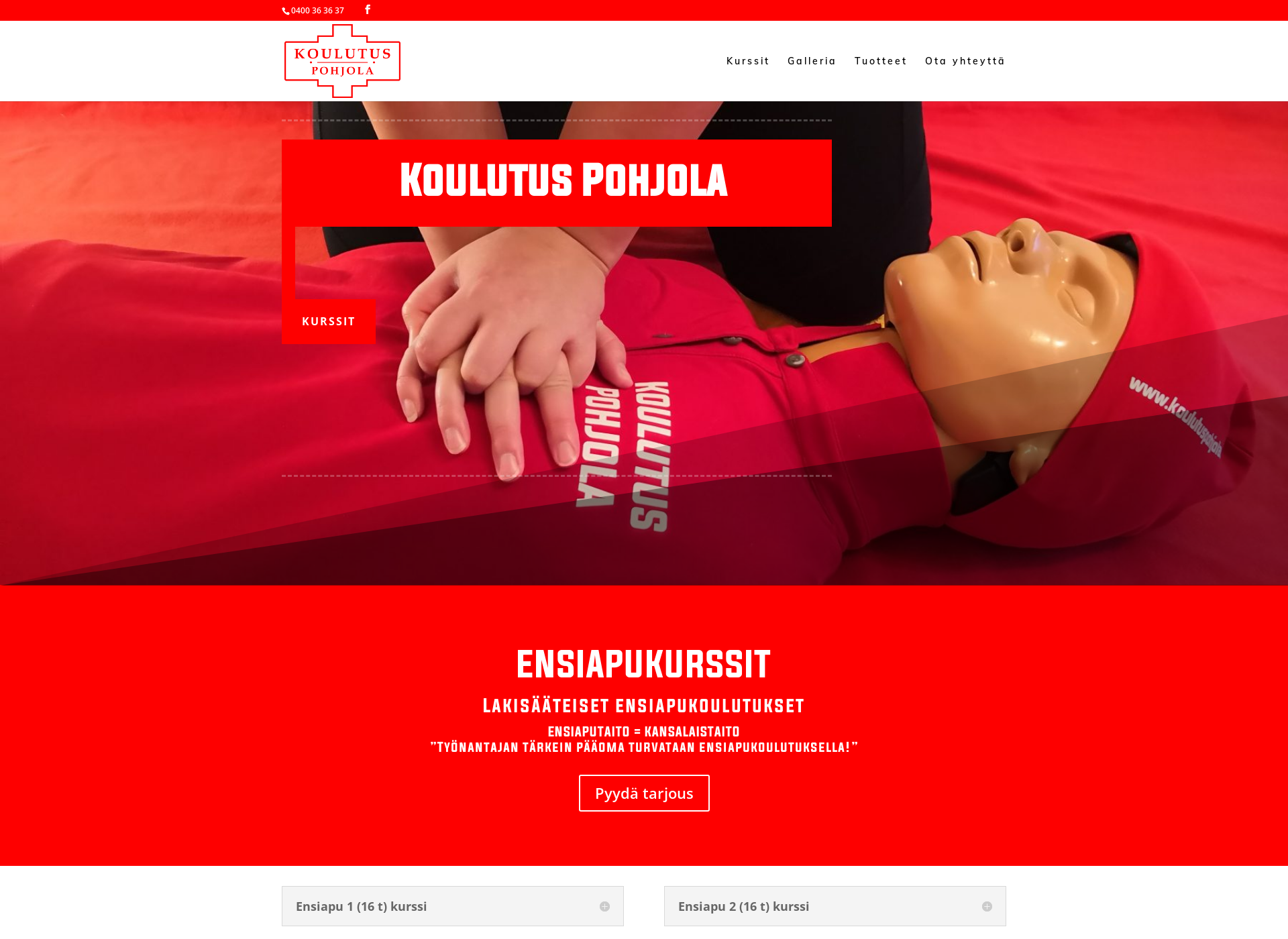 Screenshot for koulutuspohjola.fi