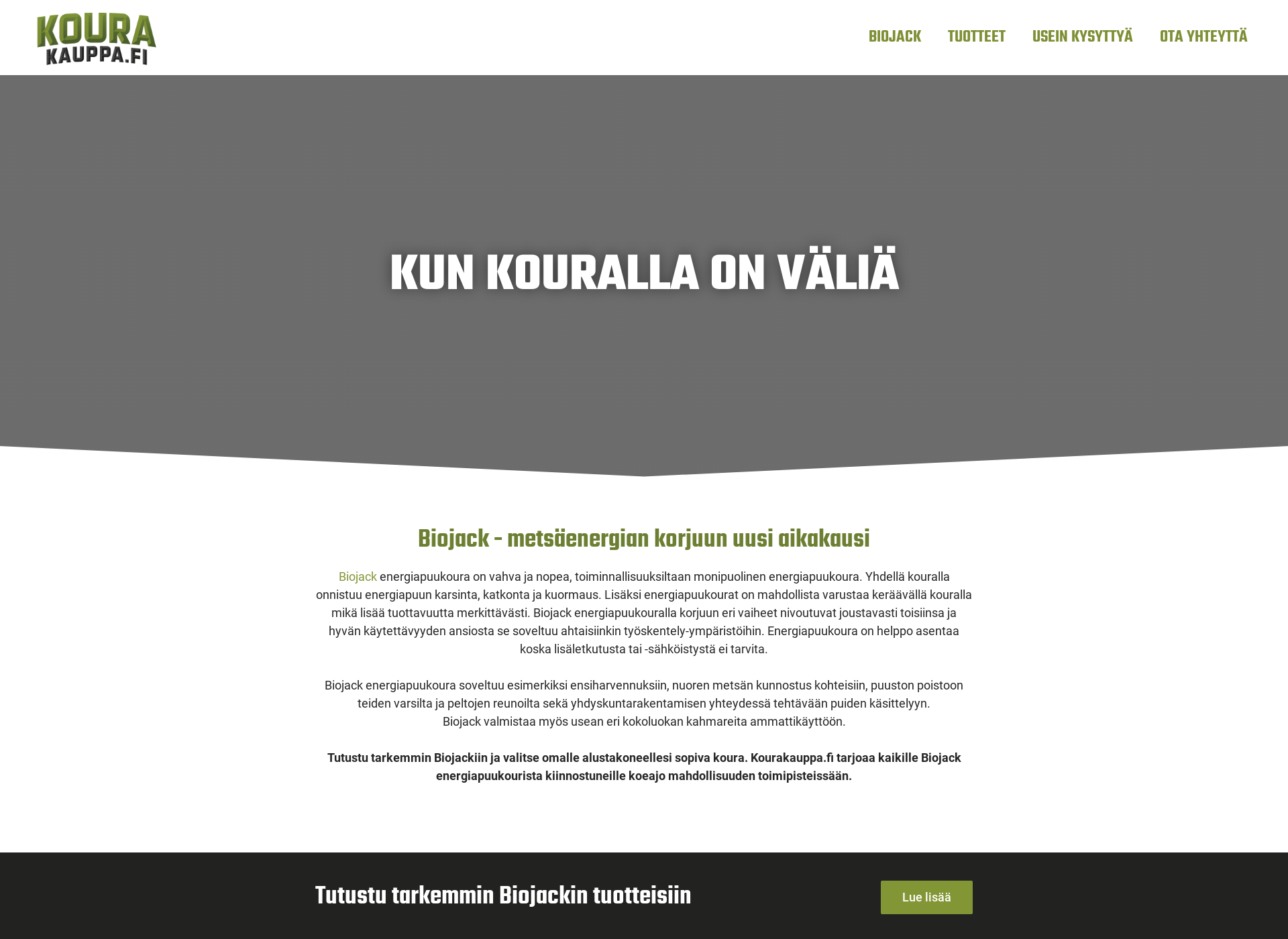 Skärmdump för kourakauppa.fi
