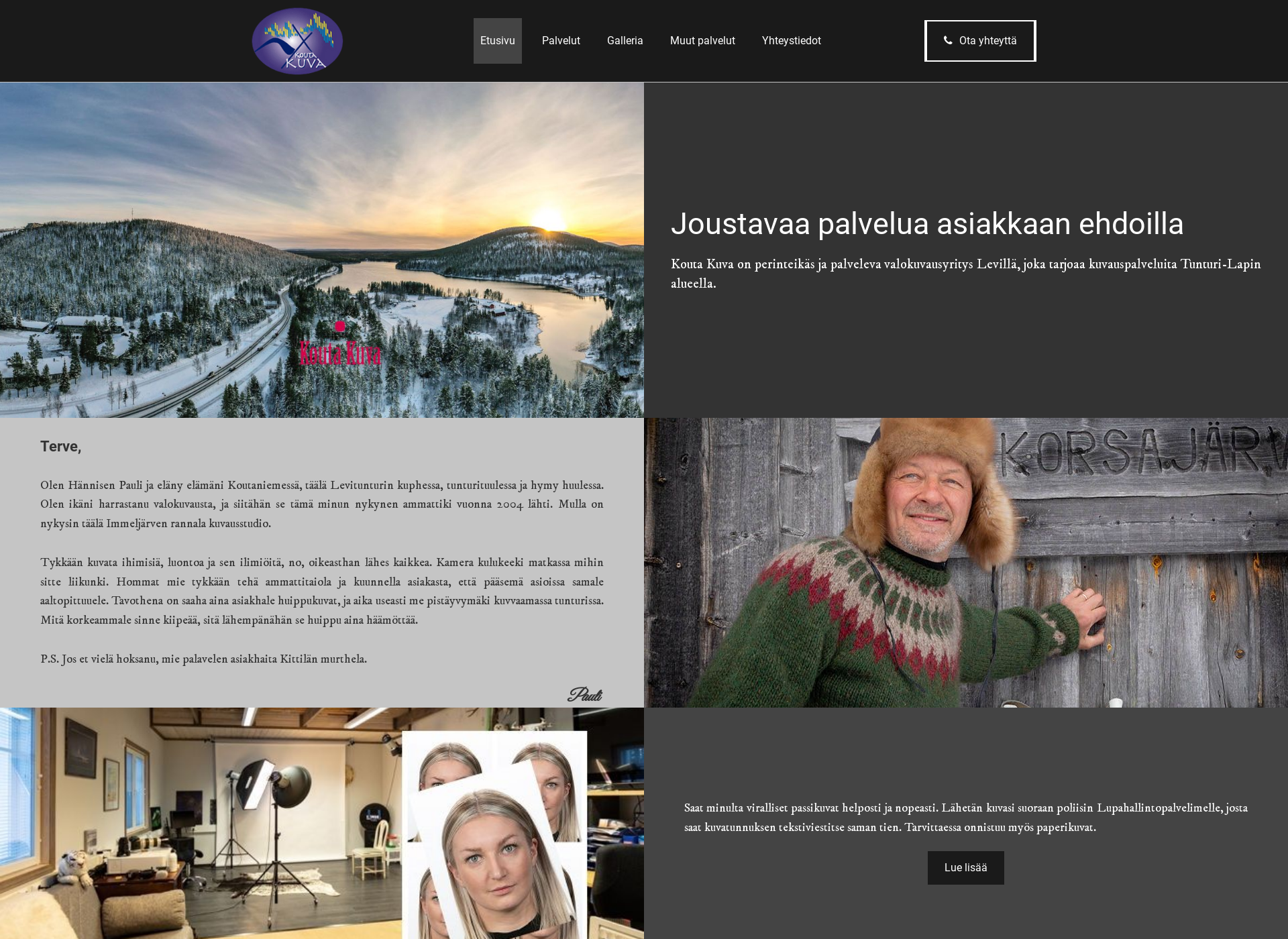 Skärmdump för koutakuva.fi