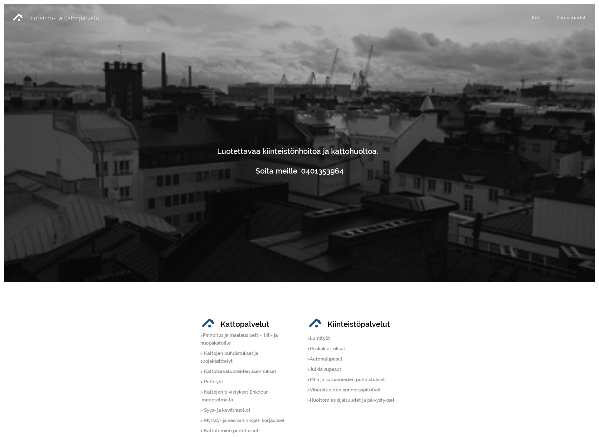 Screenshot for kouvolankattopalvelu.fi