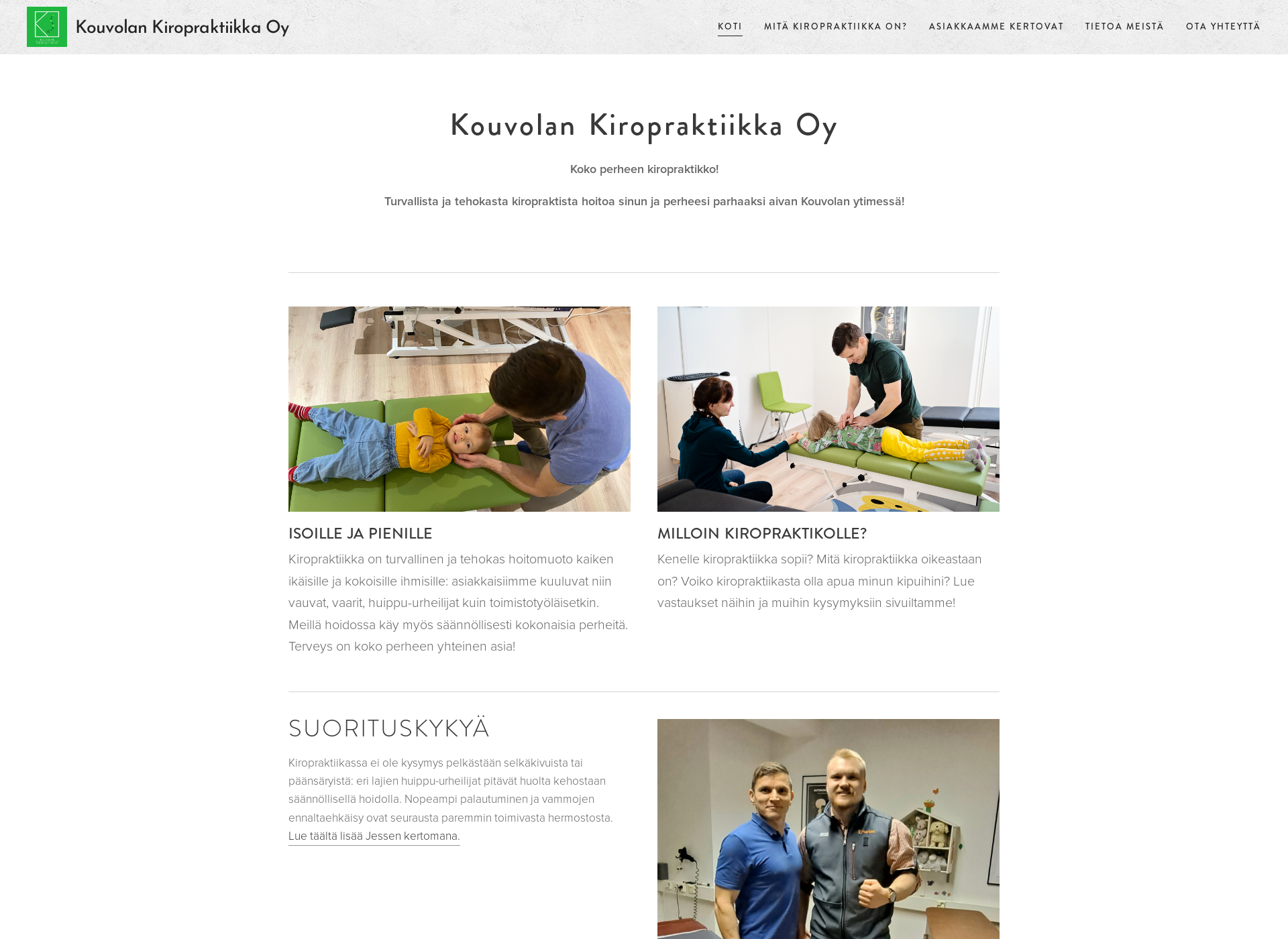 Screenshot for kouvolankiropraktiikka.fi