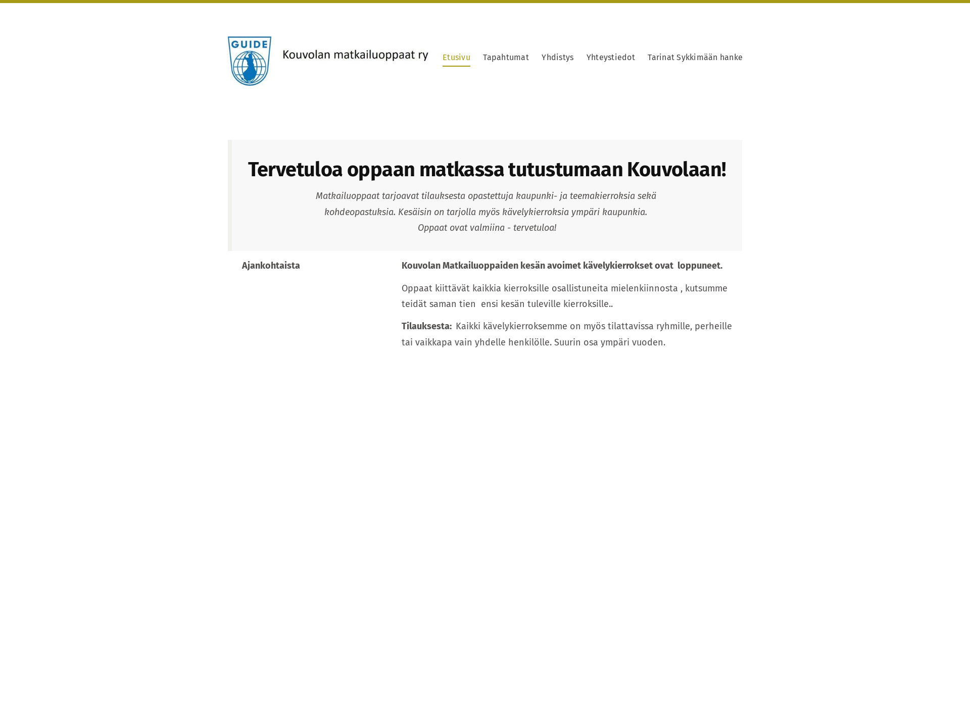 Screenshot for kouvolanmatkailuoppaat.fi