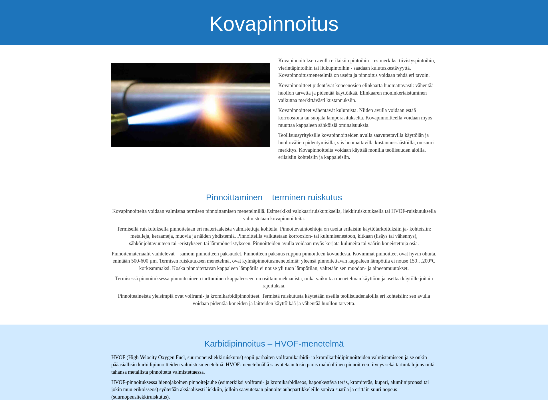 Screenshot for kovapinnoitus.fi