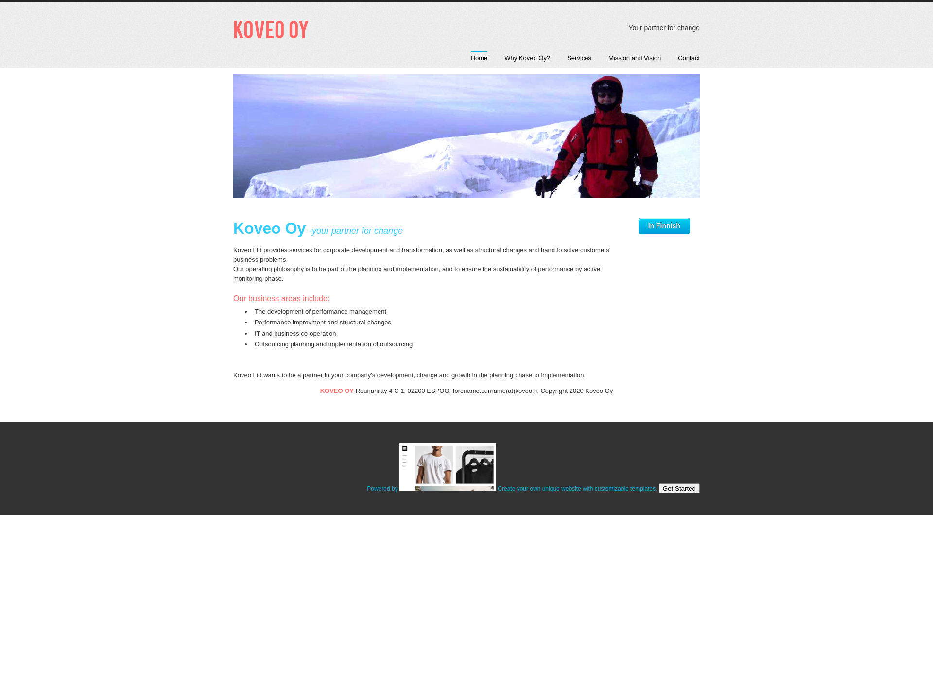 Screenshot for koveo.fi
