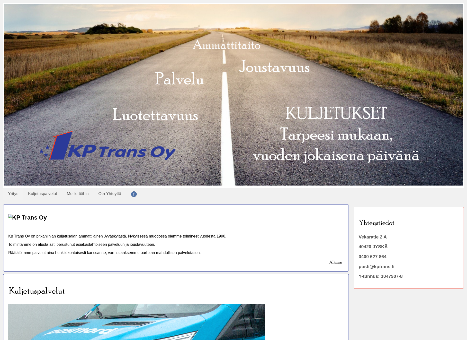 Screenshot for kptrans.fi