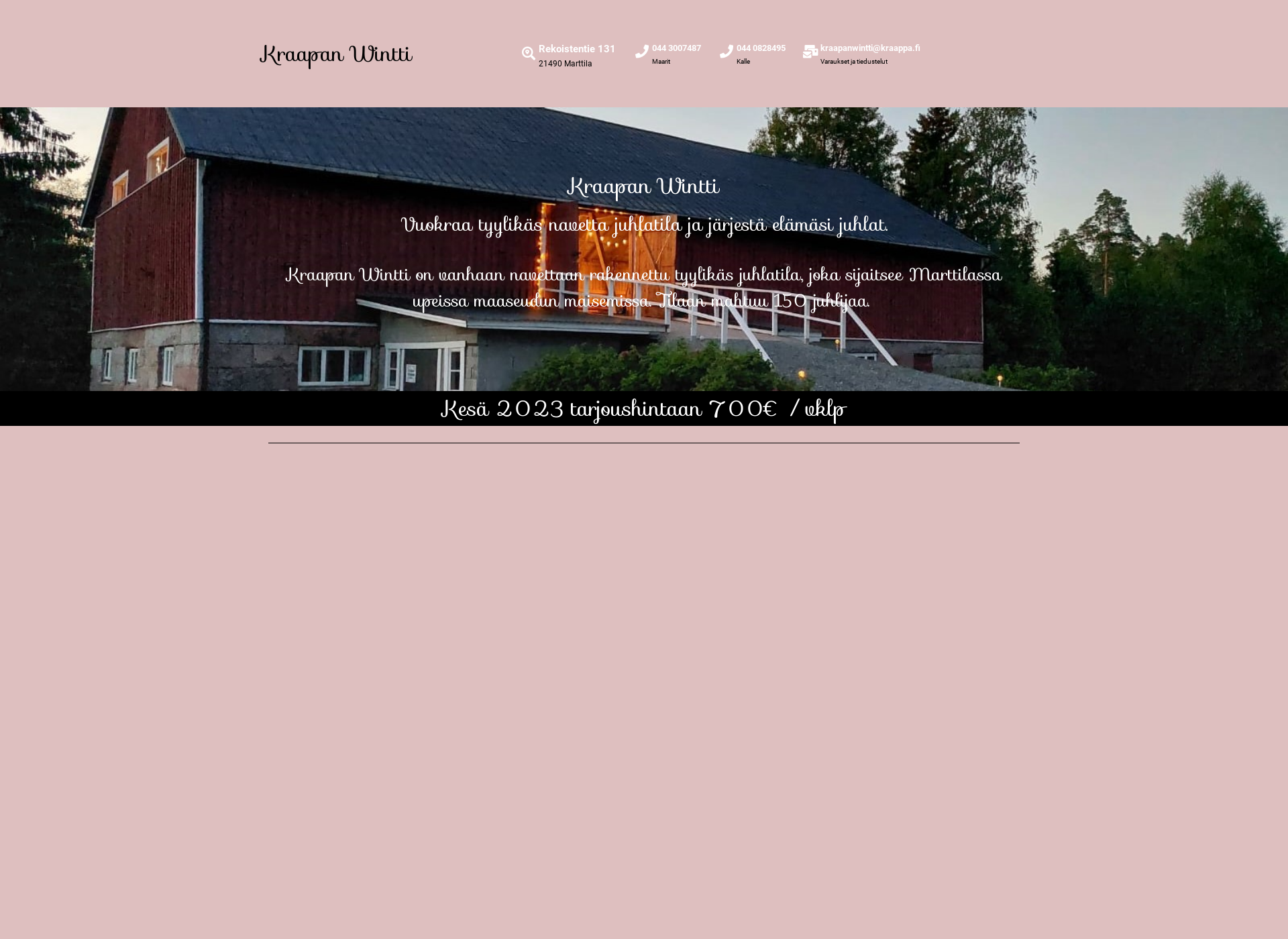 Skärmdump för kraapanwintti.fi