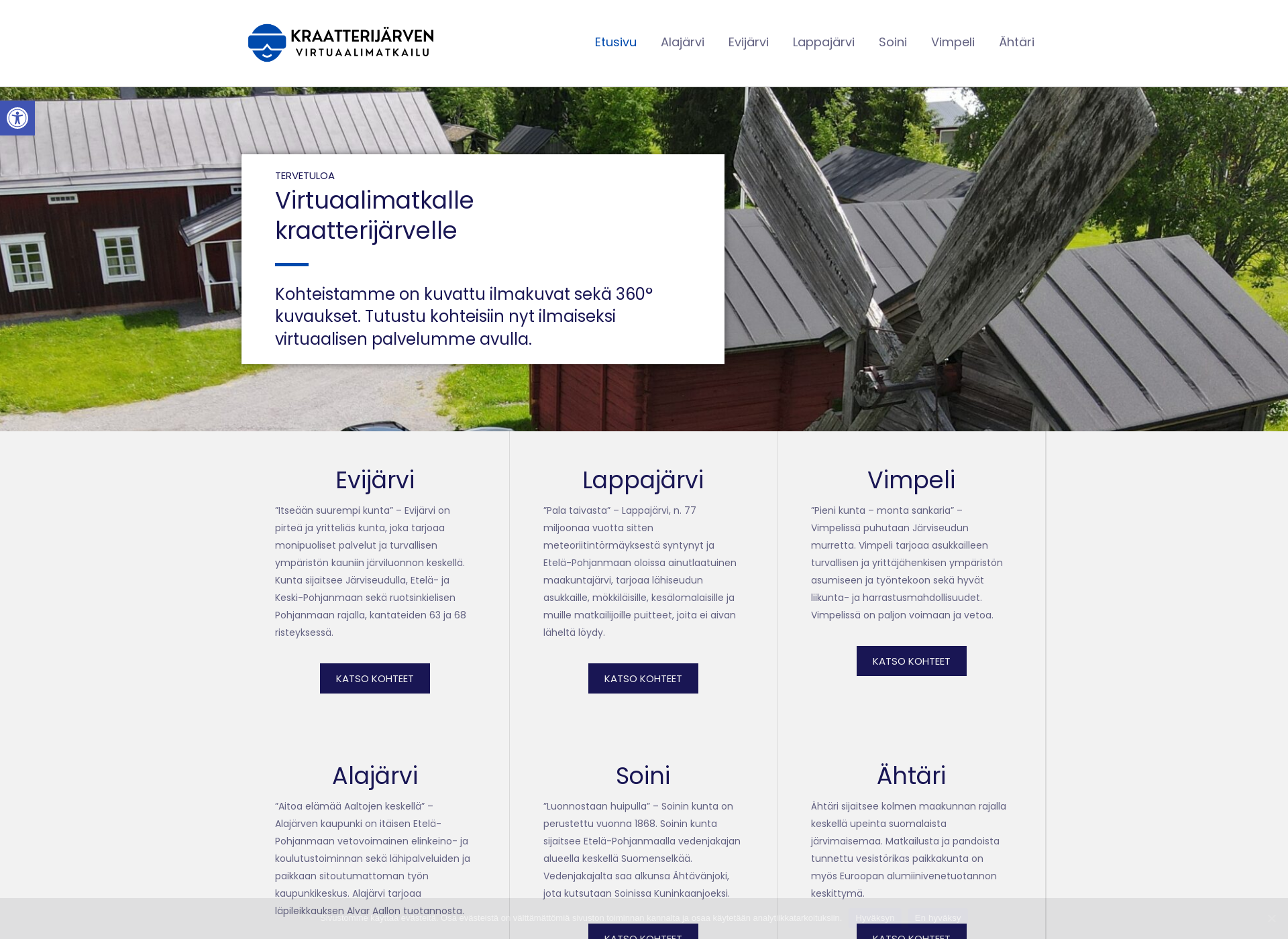Screenshot for kraatterijarvenvirtuaalimatkailu.fi