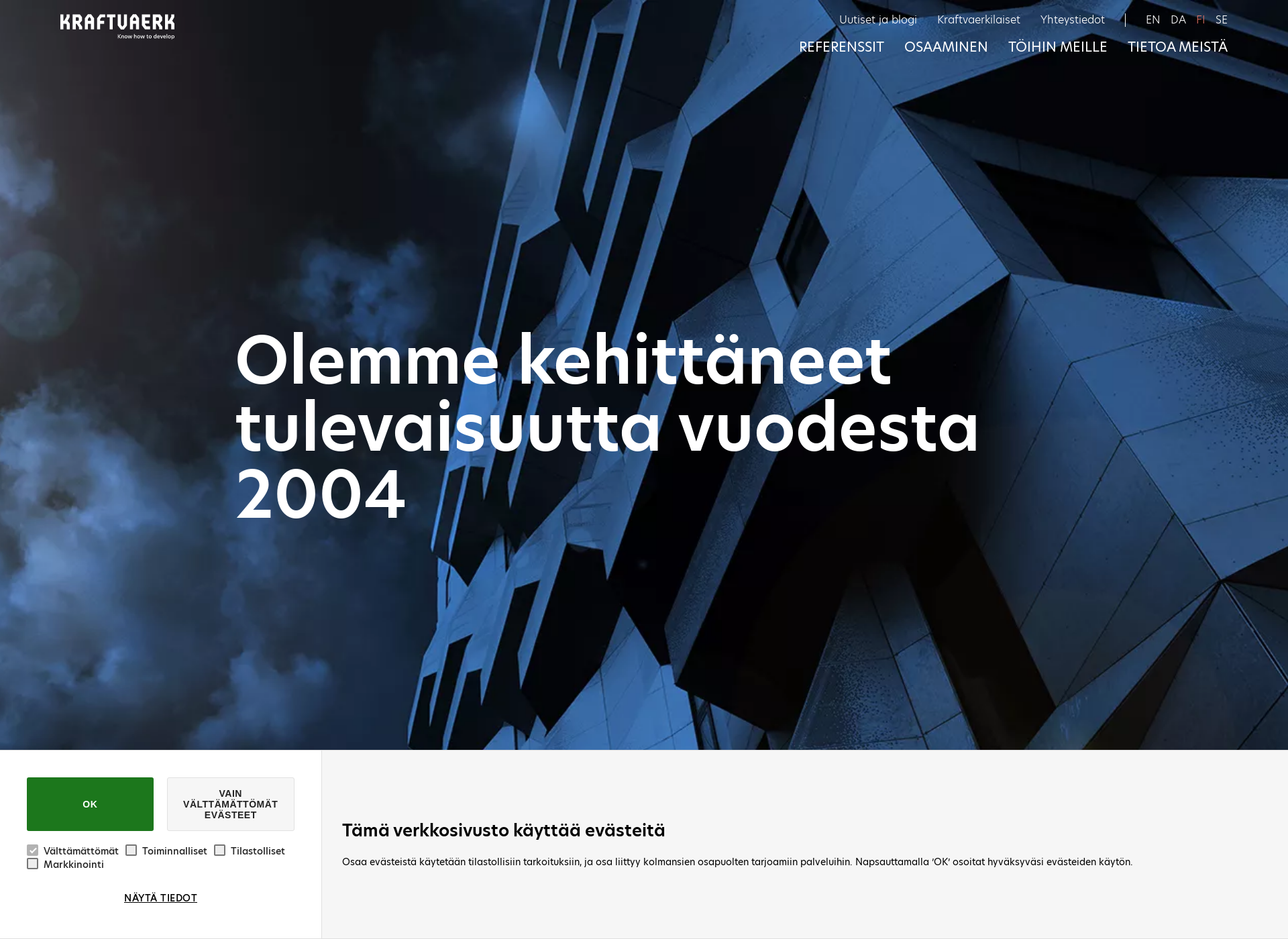 Skärmdump för kraftvaerk.fi