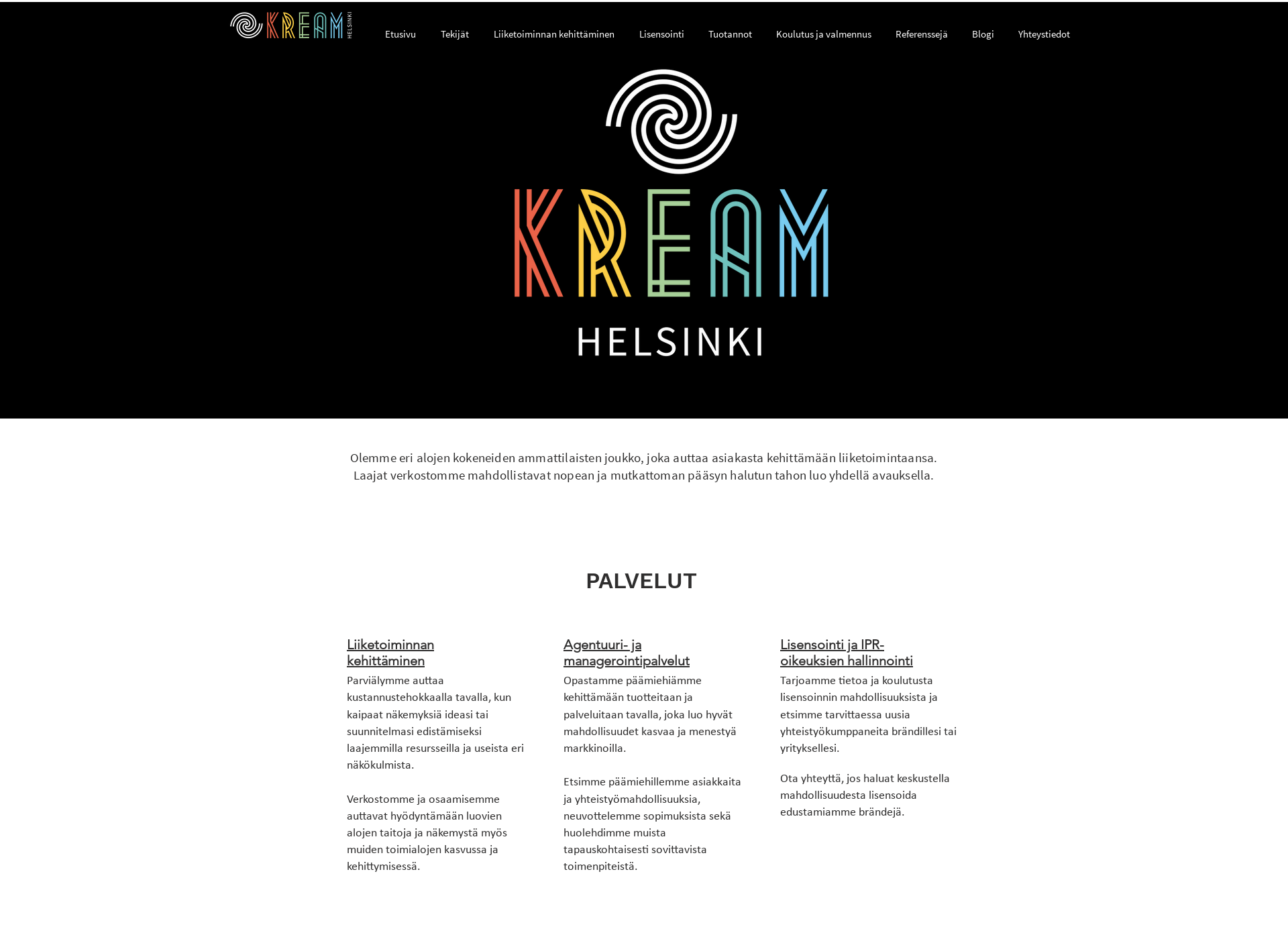 Screenshot for kreamhelsinki.fi