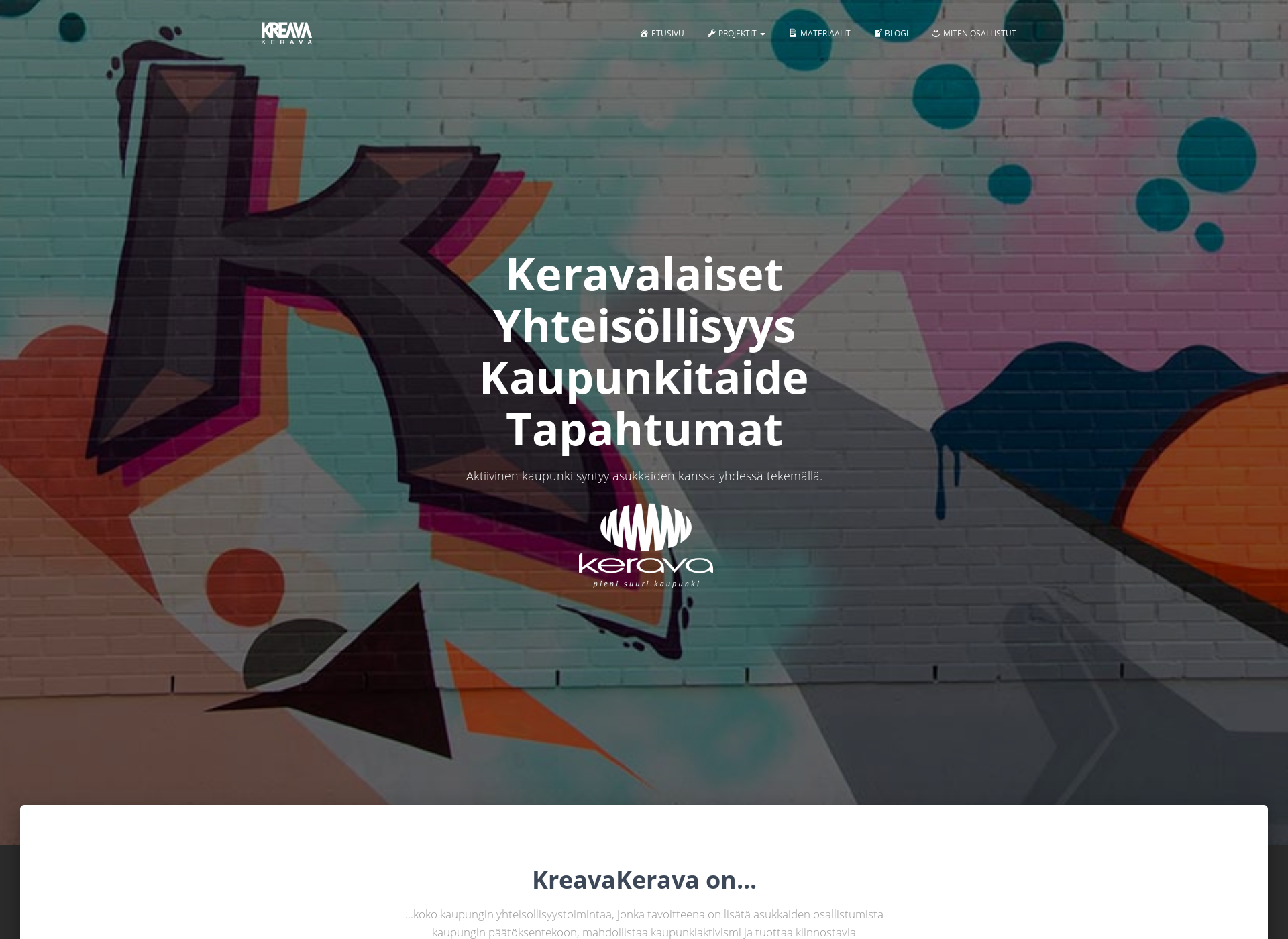 Skärmdump för kreavakerava.fi