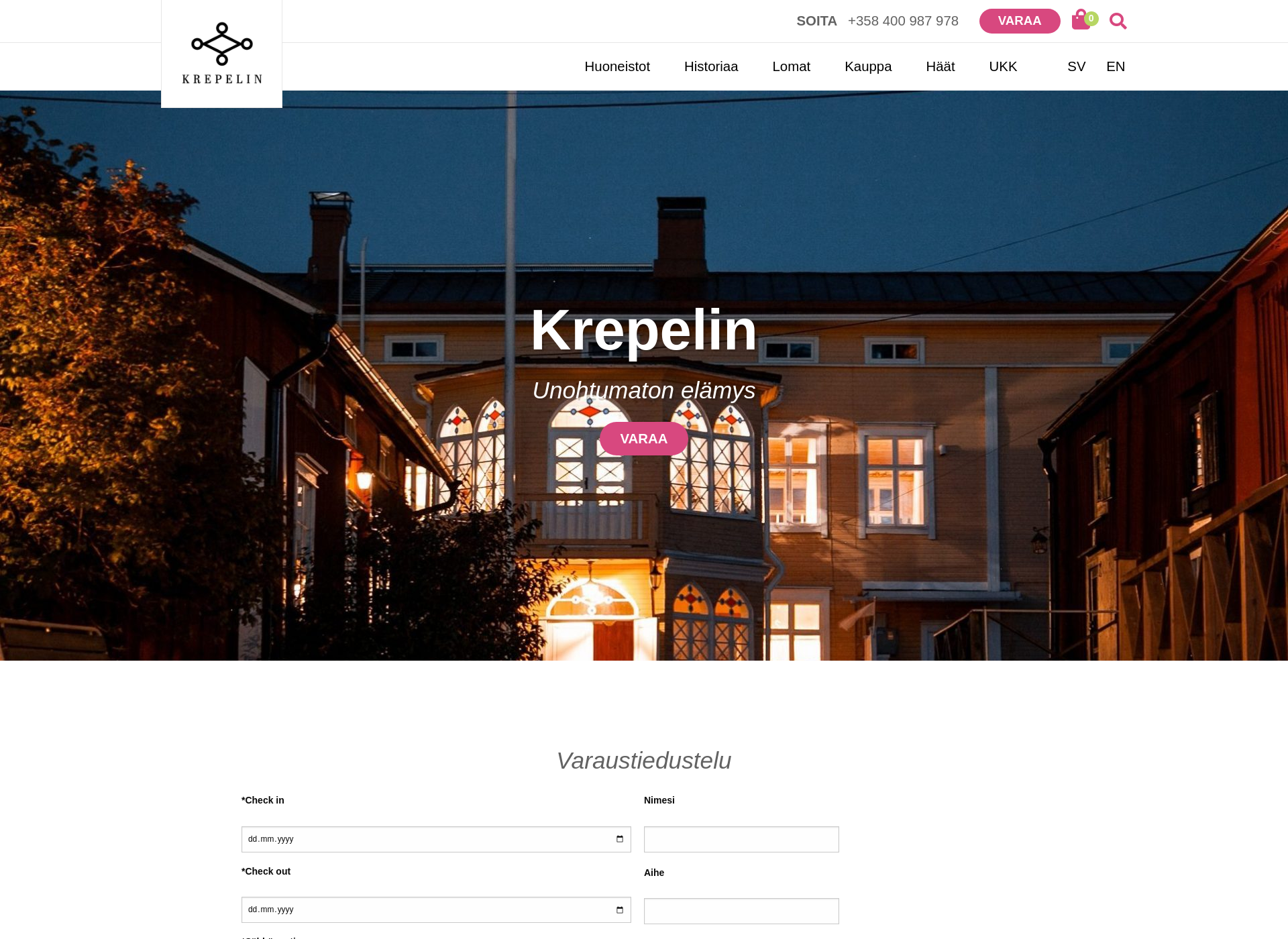 Skärmdump för krepelin.fi