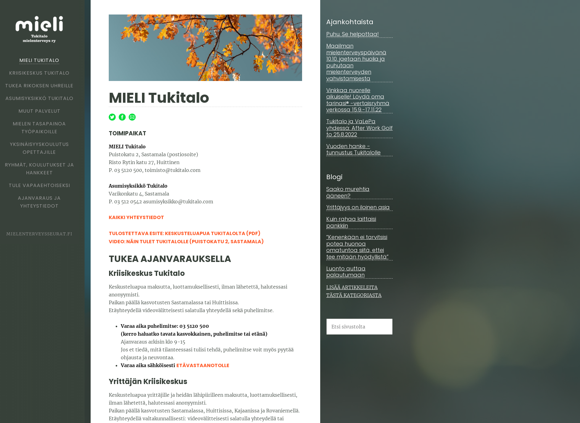 Skärmdump för kriisikeskus.fi