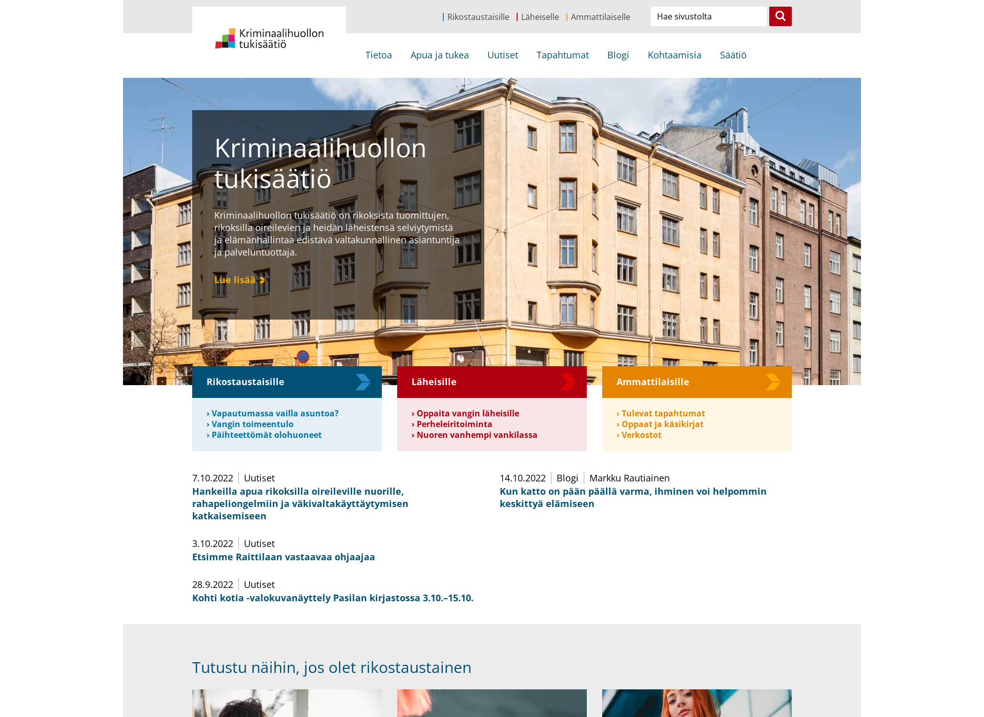 Skärmdump för kriminaaliasiamies.fi