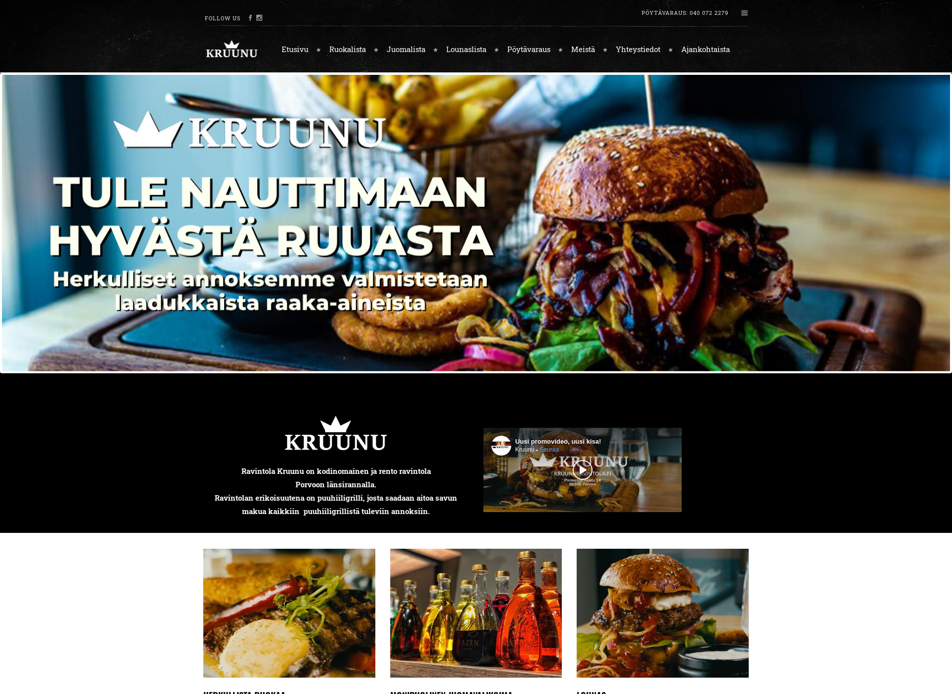Screenshot for kruunuravintola.fi