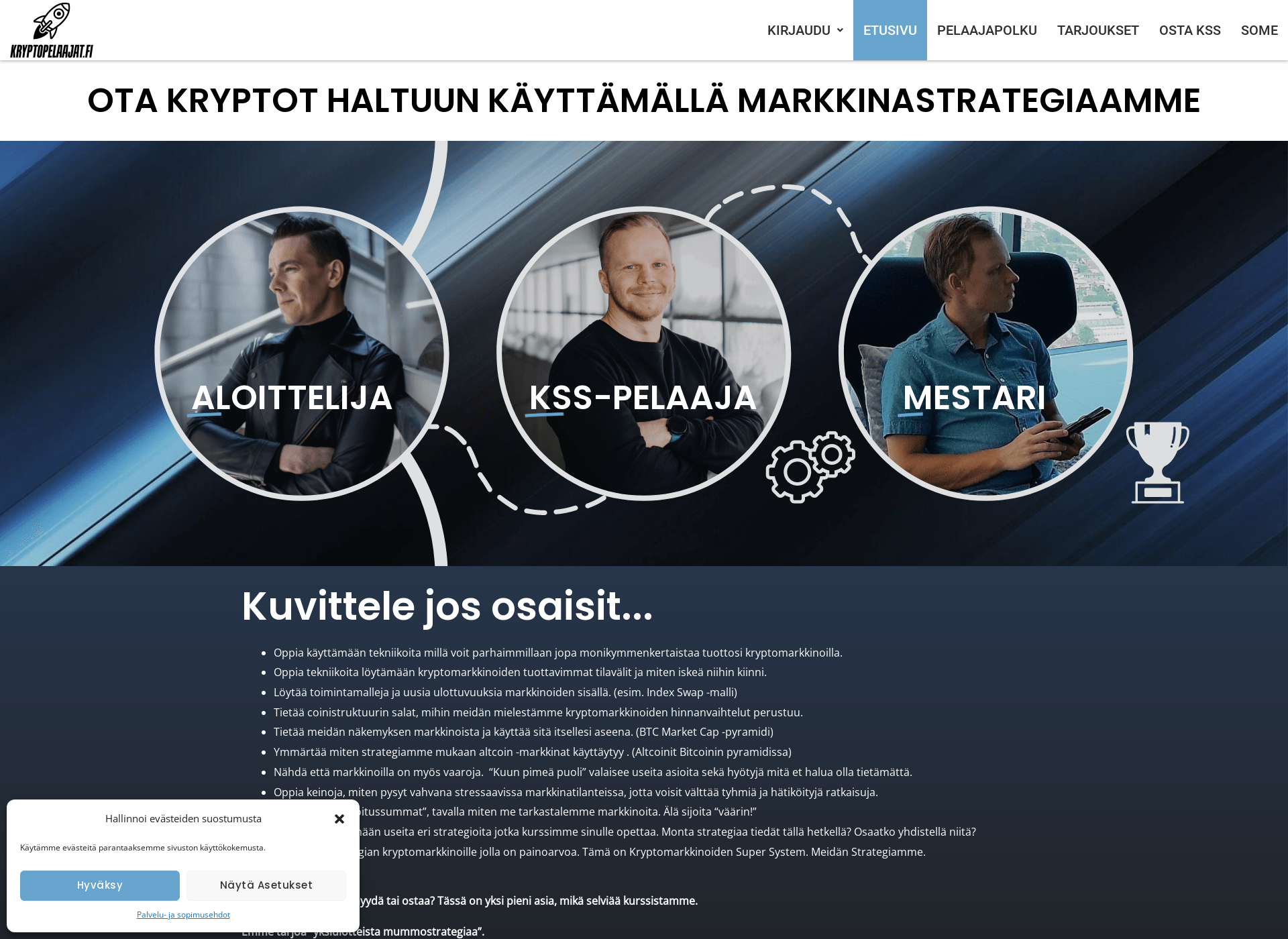 Skärmdump för kryptopelaajat.fi