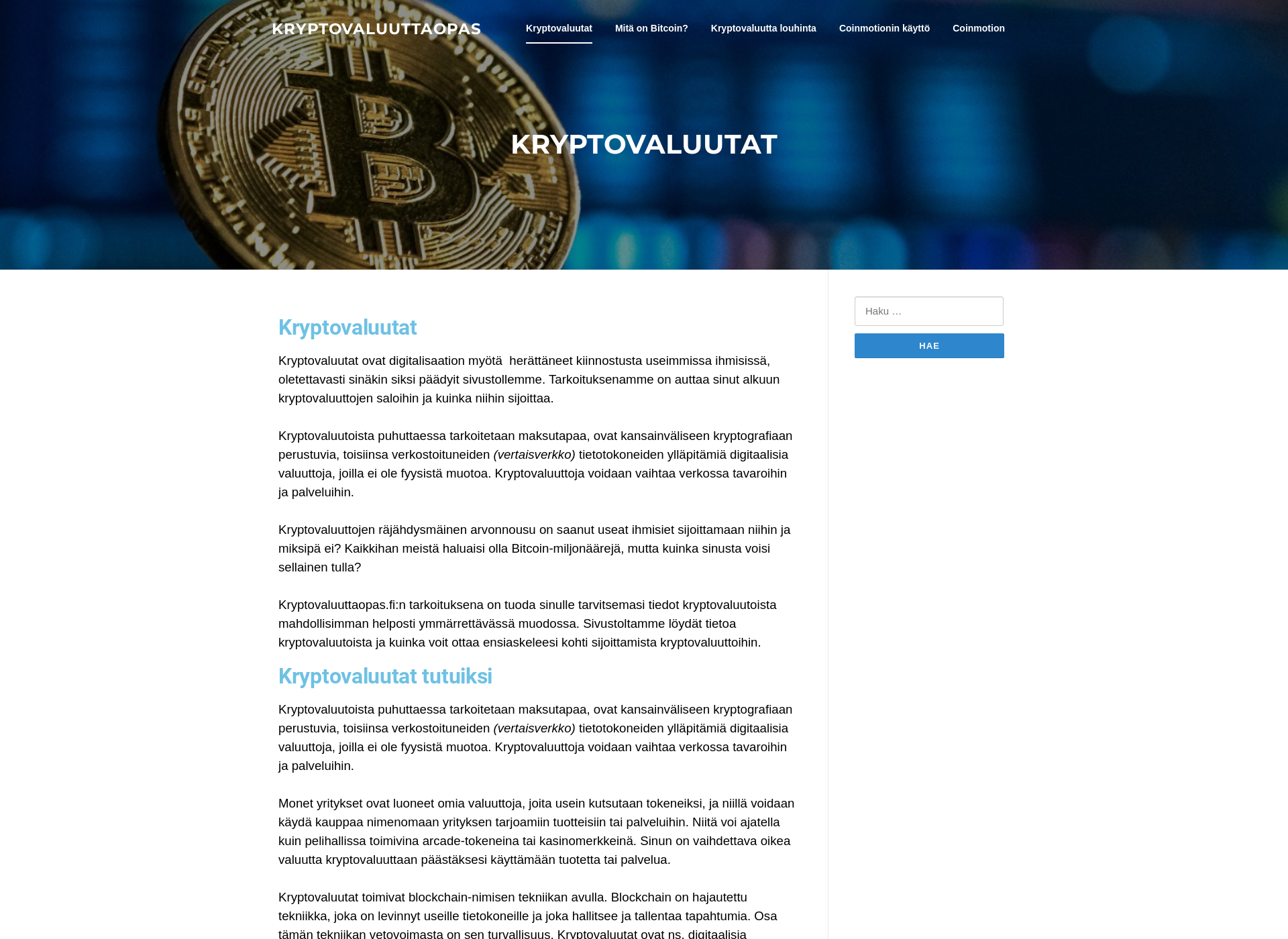 Screenshot for kryptovaluuttaopas.fi
