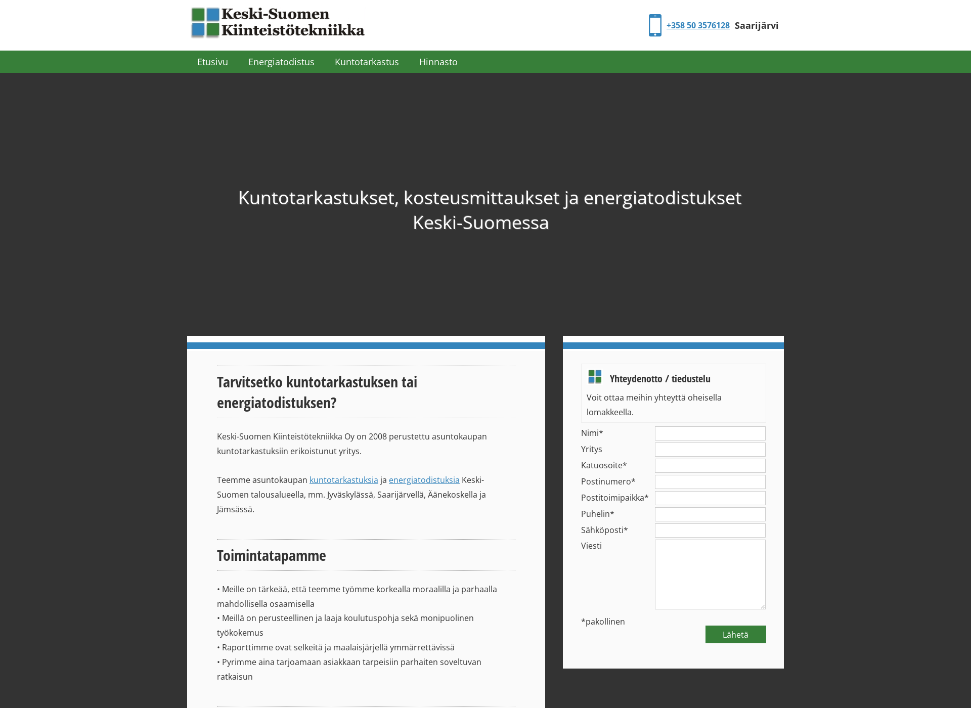 Skärmdump för ks-kiinteistotekniikka.fi
