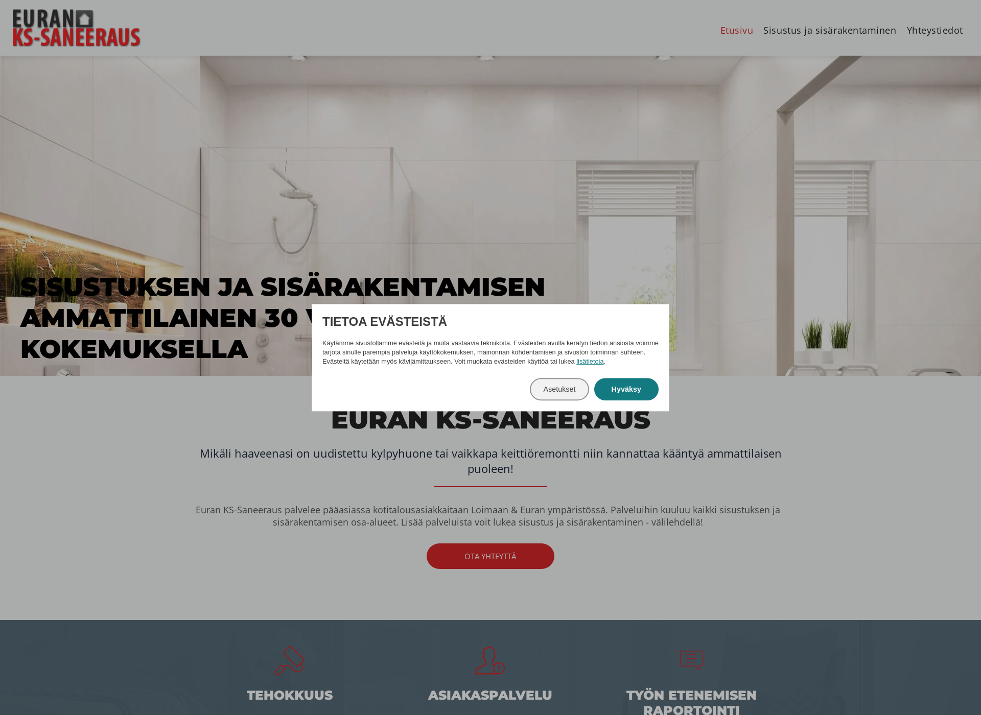 Skärmdump för ks-saneeraus.fi