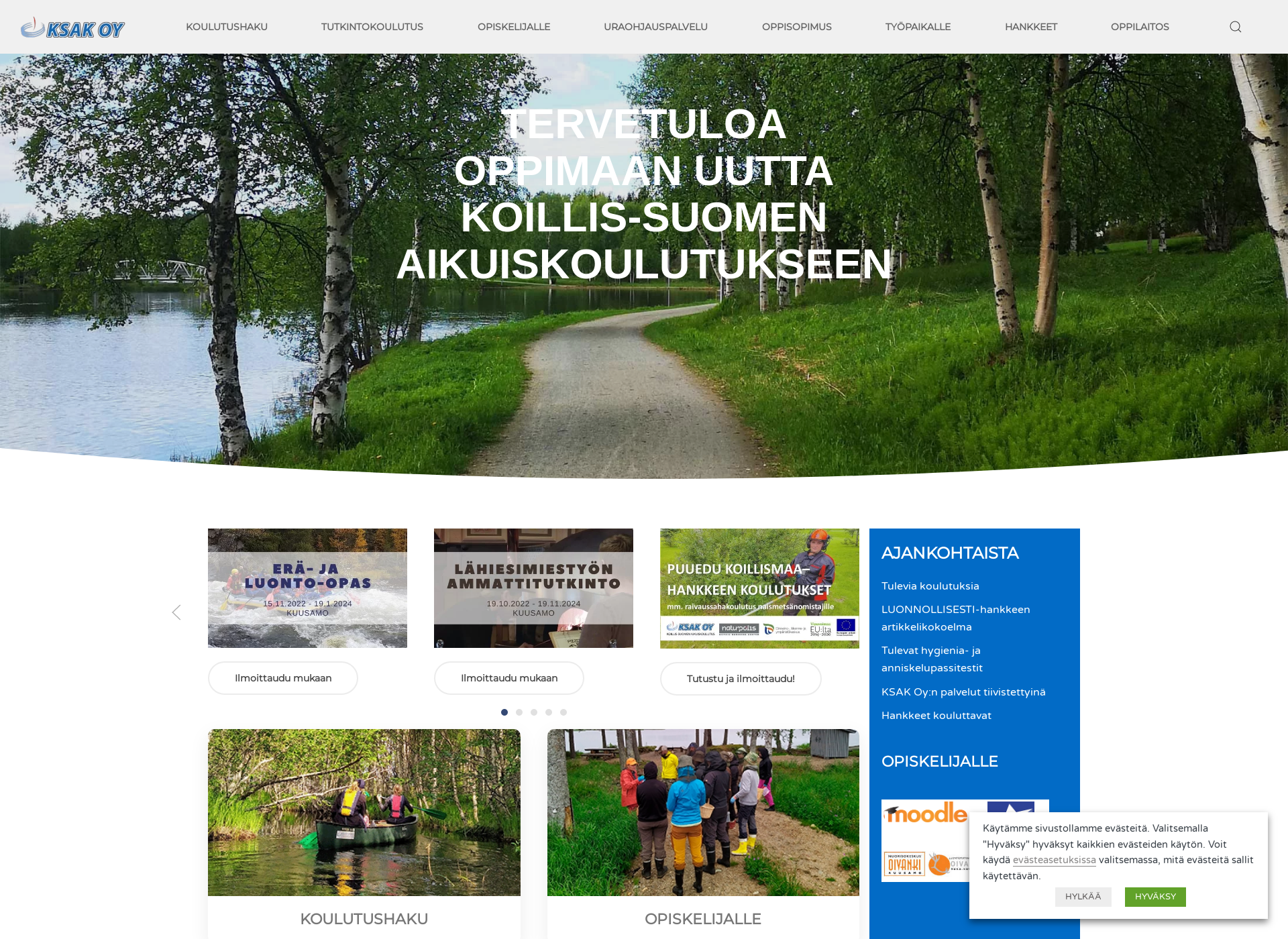Skärmdump för ksak.fi
