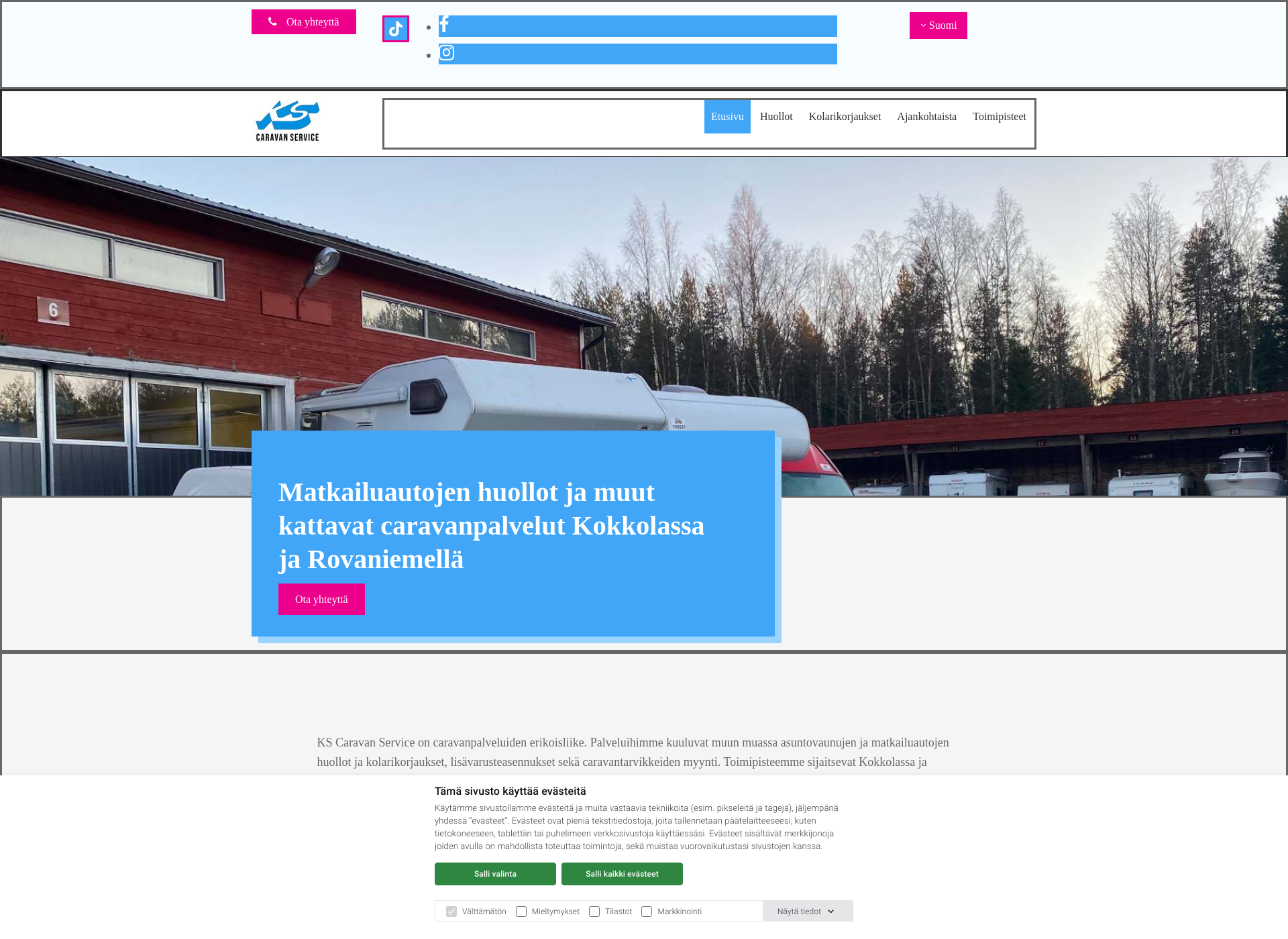 Skärmdump för kscaravanservice.fi