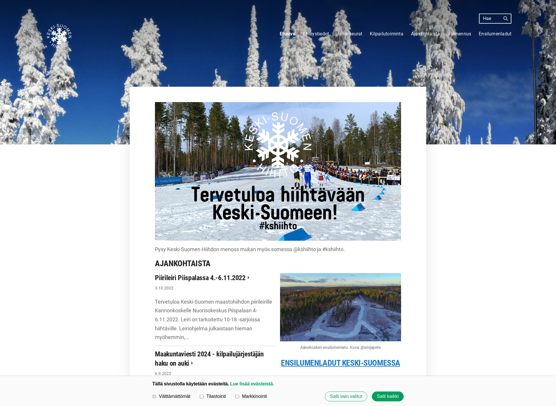 Skärmdump för kshiihto.fi