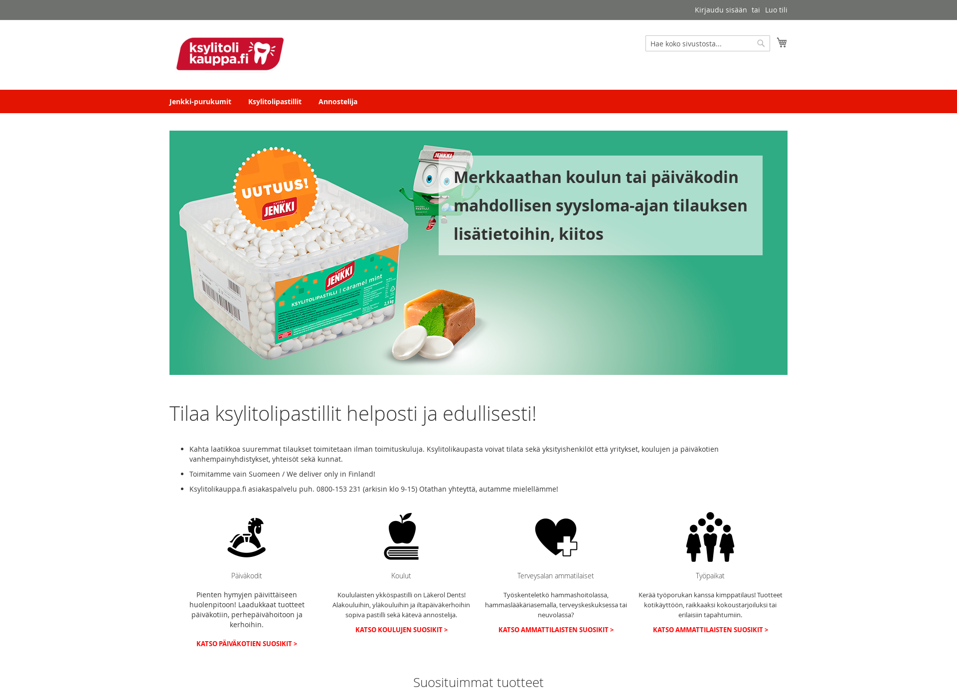 Screenshot for ksylitolikauppa.fi