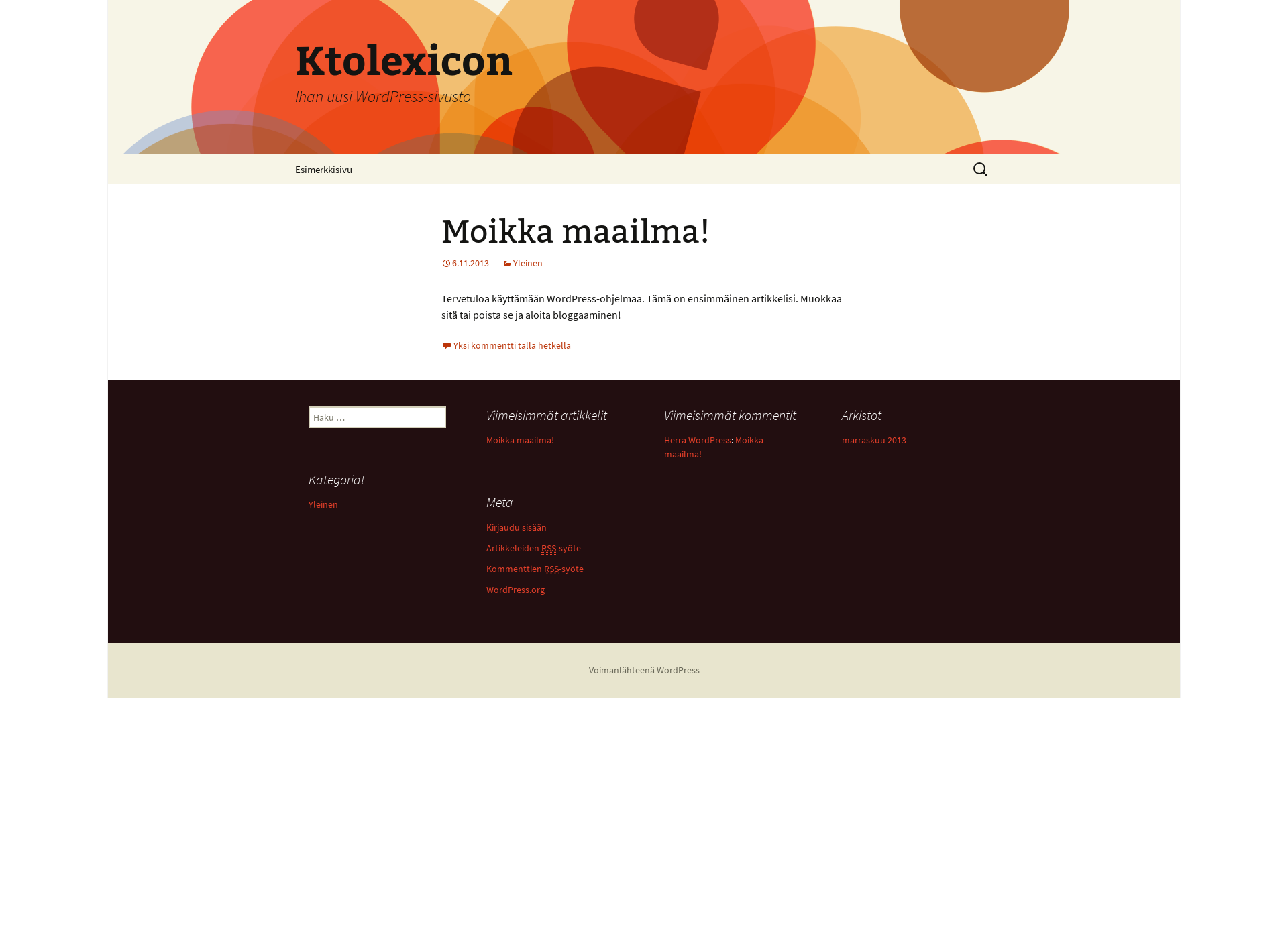 Skärmdump för ktolexicon.fi