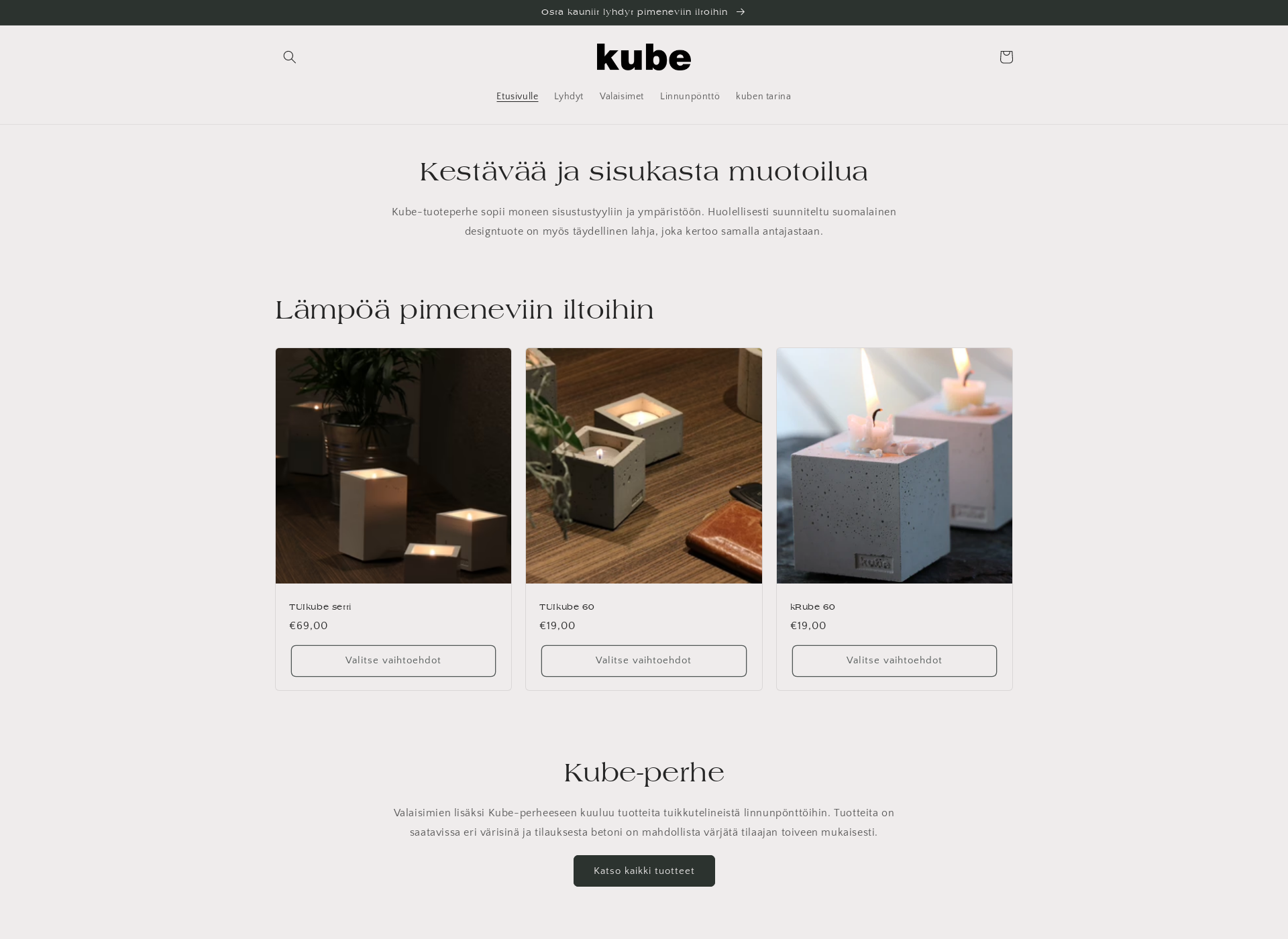 Skärmdump för kube.fi