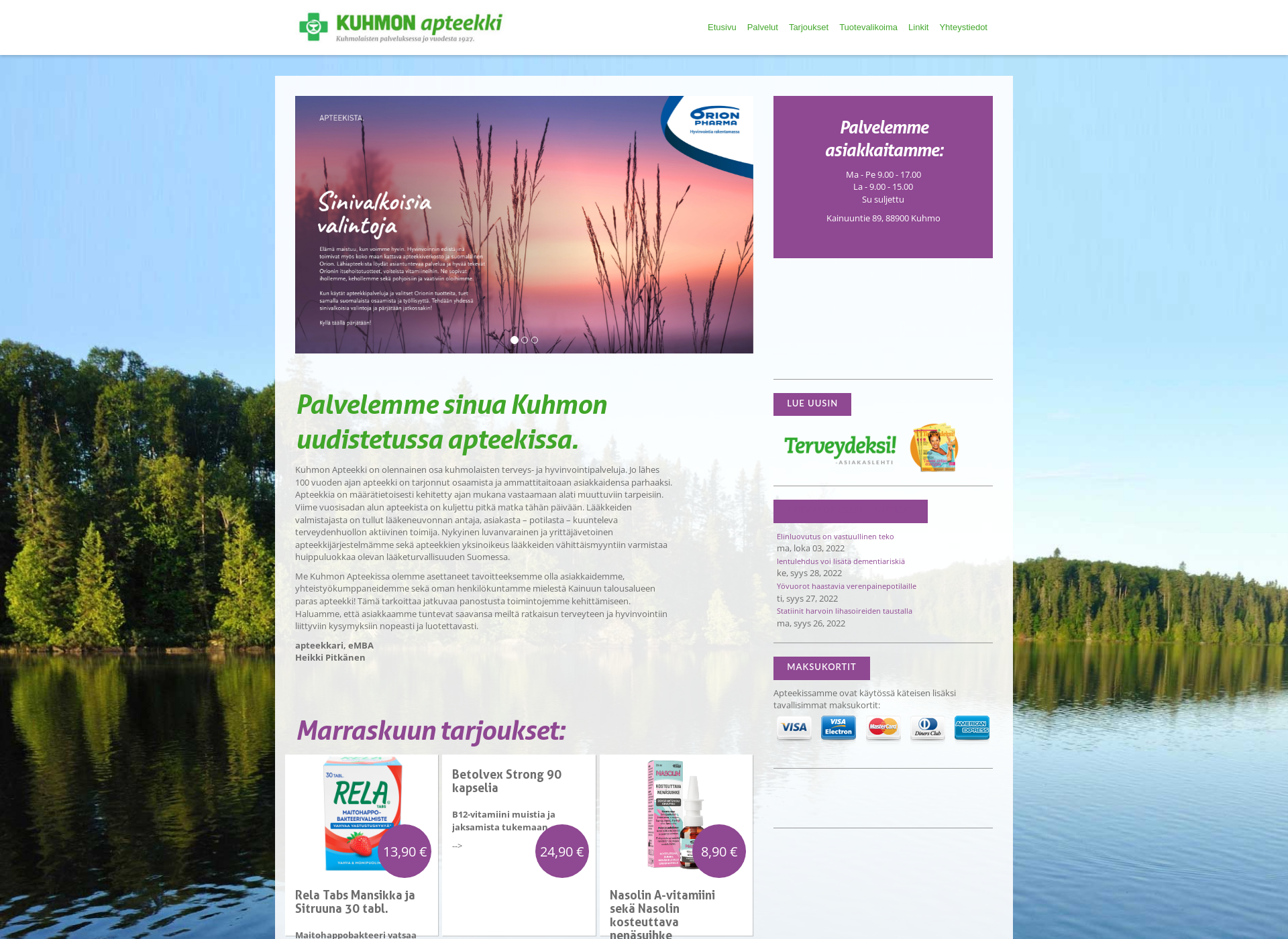 Screenshot for kuhmonapteekki.fi