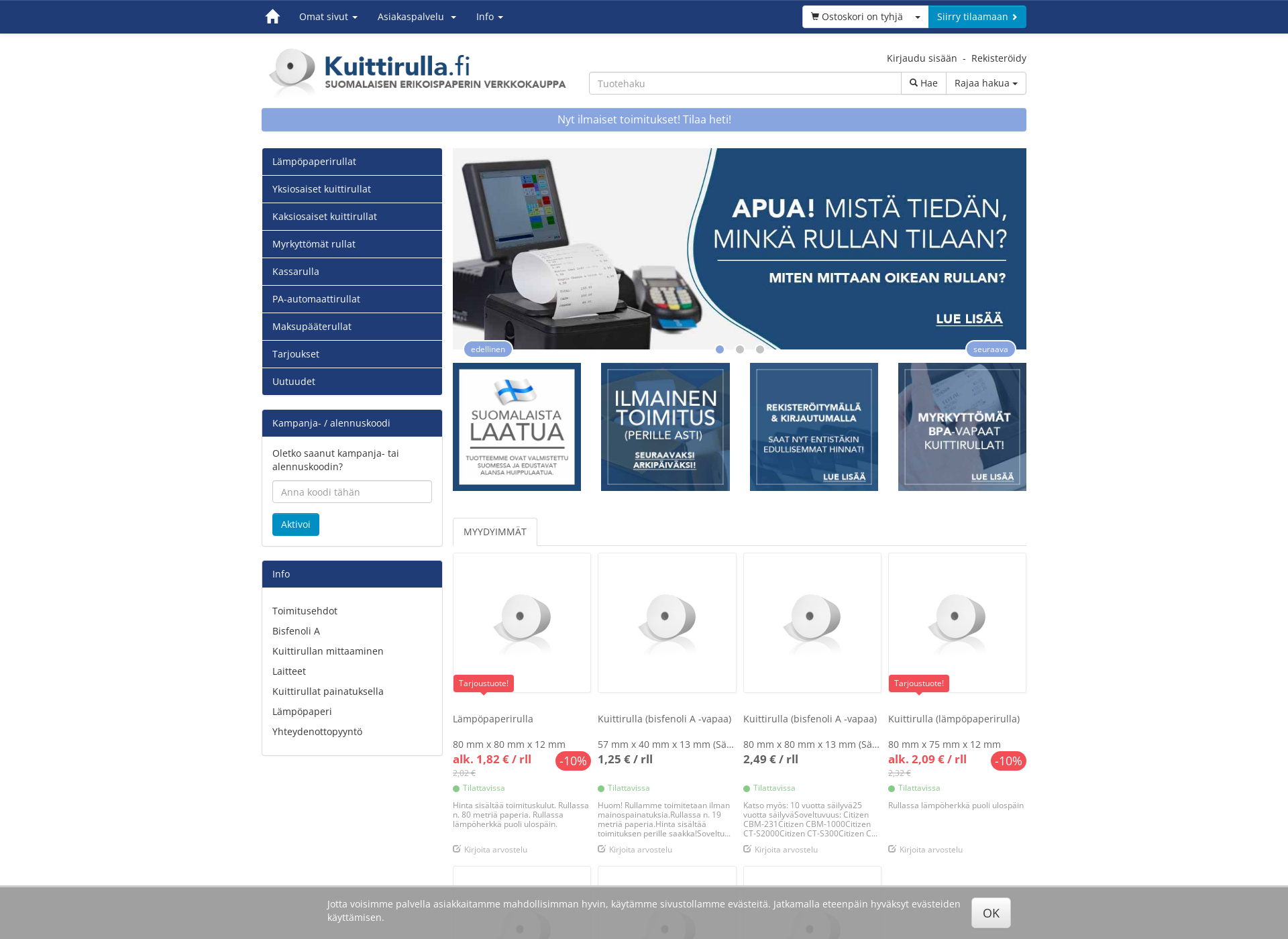 Screenshot for kuittirulla.fi