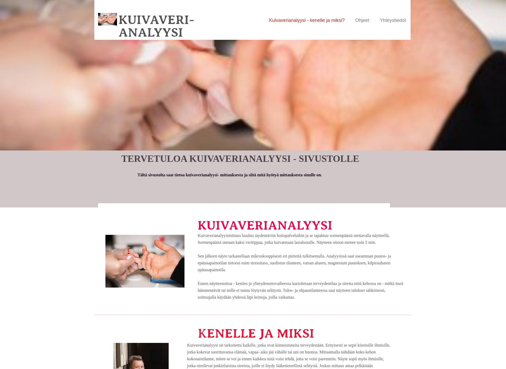 Screenshot for kuivaverianalyysi.fi