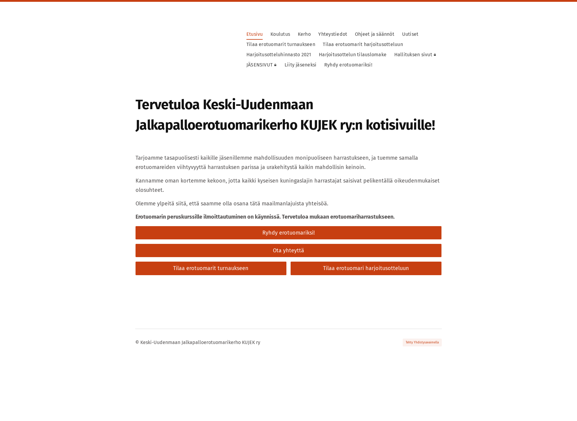 Skärmdump för kujek.fi