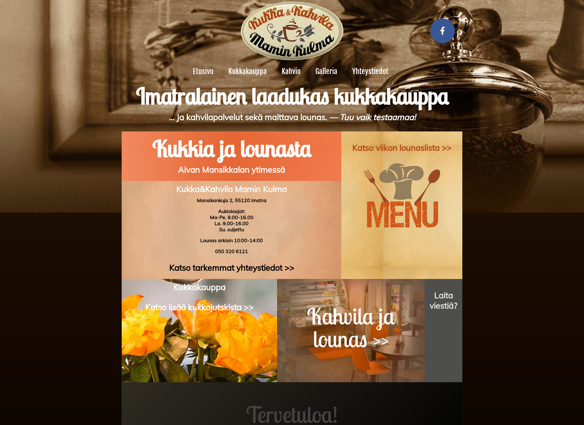 Skärmdump för kukkakahvilamaminkulma.fi