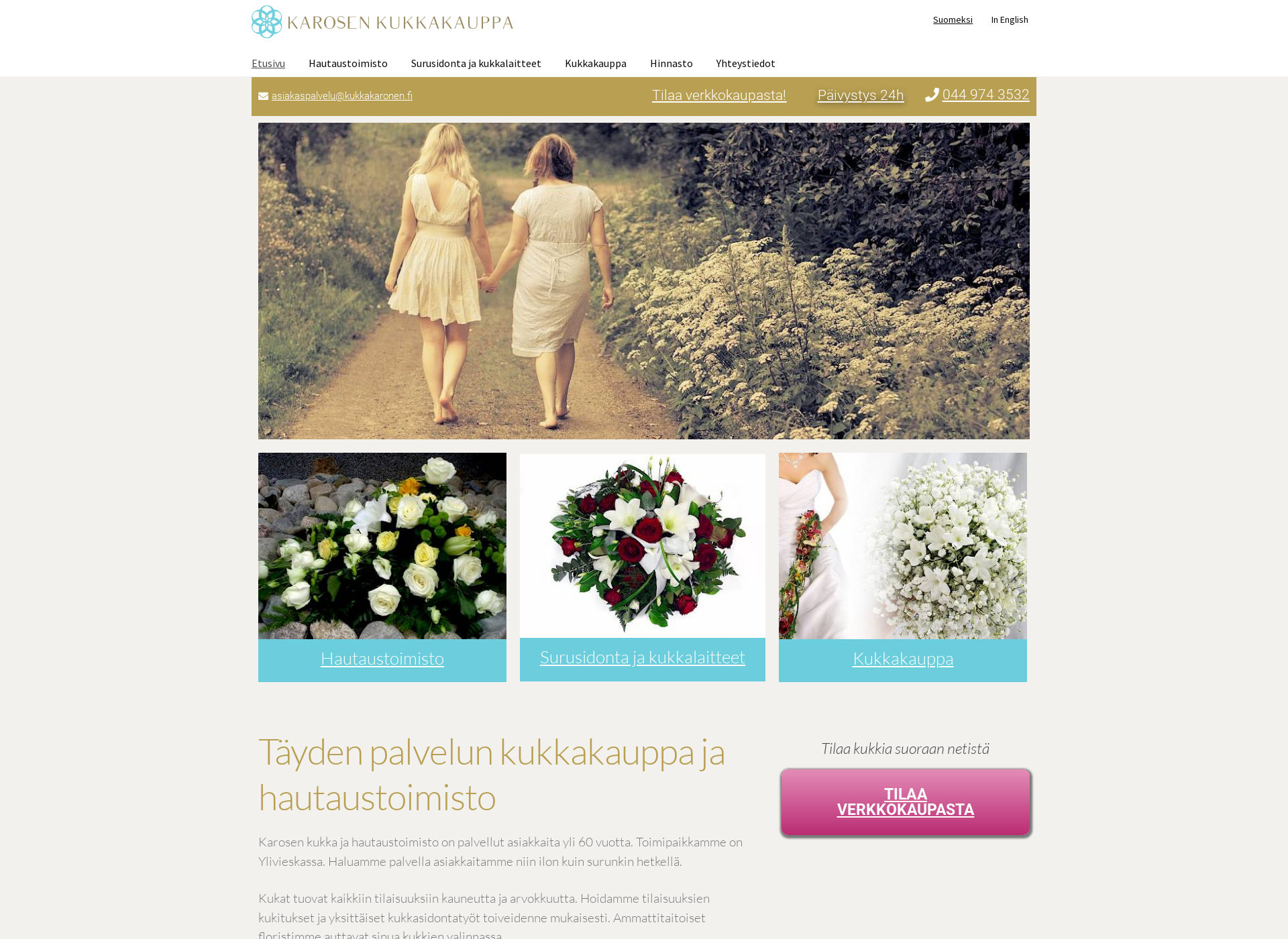 Screenshot for kukkakaronen.fi