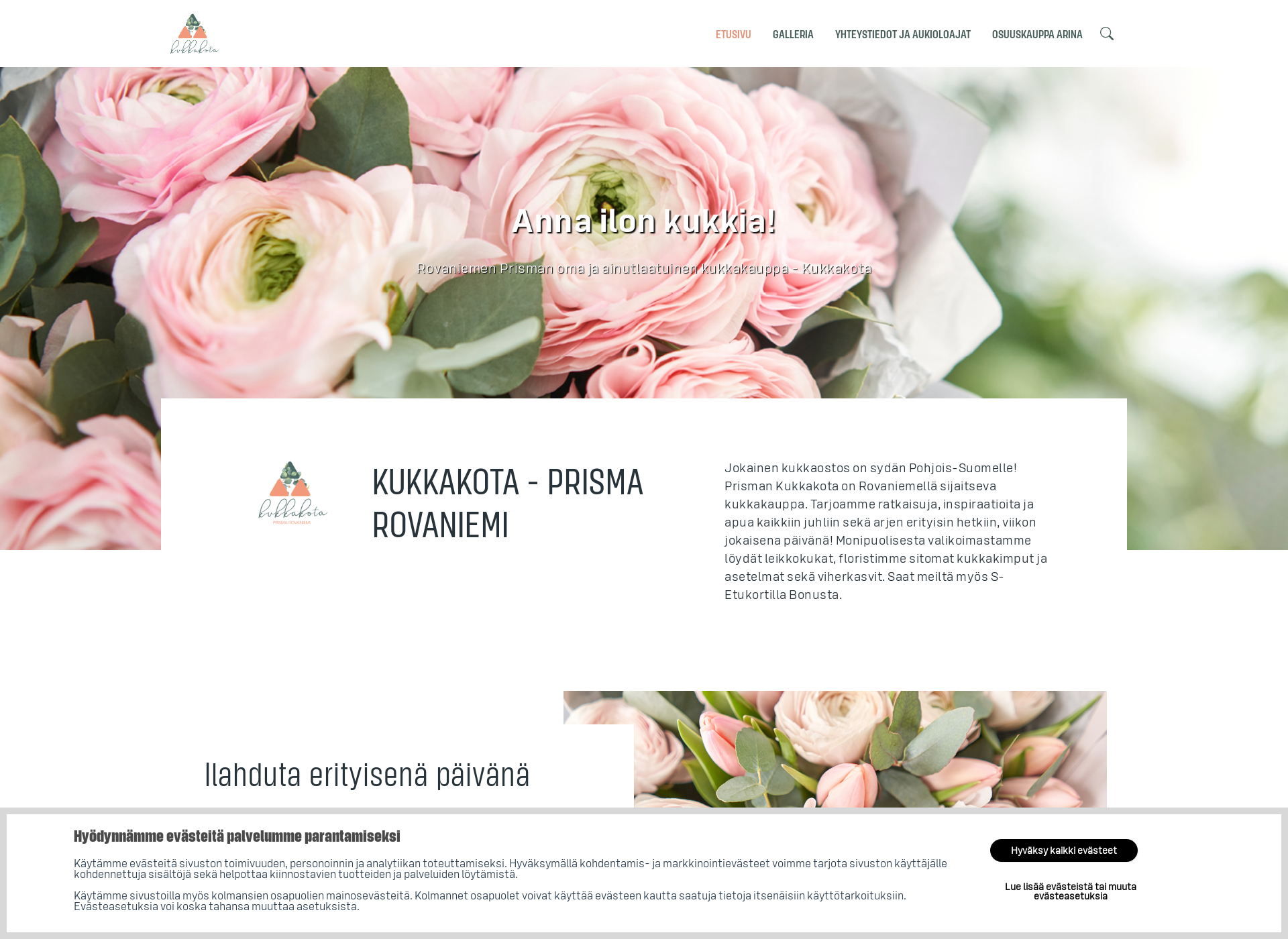 Skärmdump för kukkakota.fi