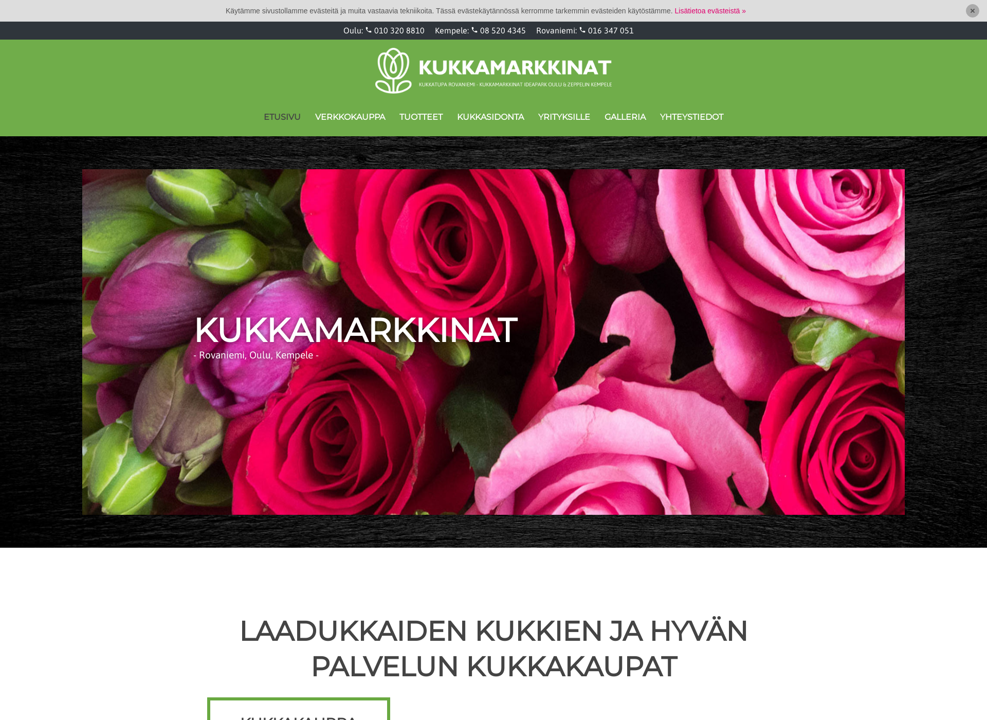 Näyttökuva kukkamarkkinat.fi