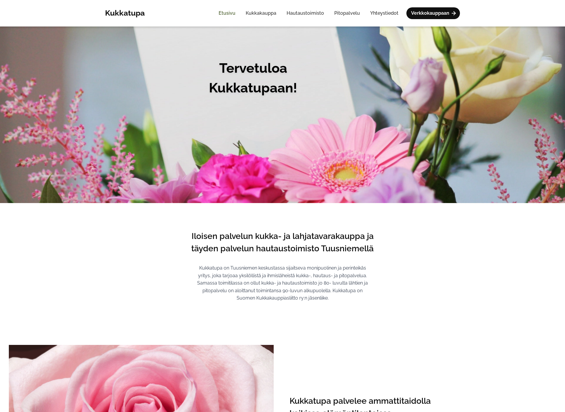 Skärmdump för kukkatupa.fi